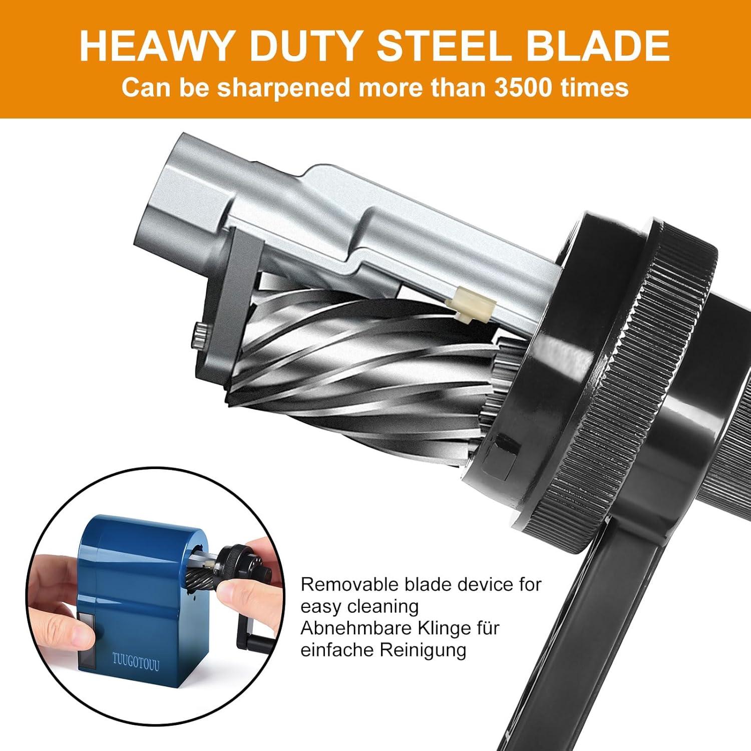 Sacapuntas Manual Ajustable TUUGOTOUU Azul 5 Grosores