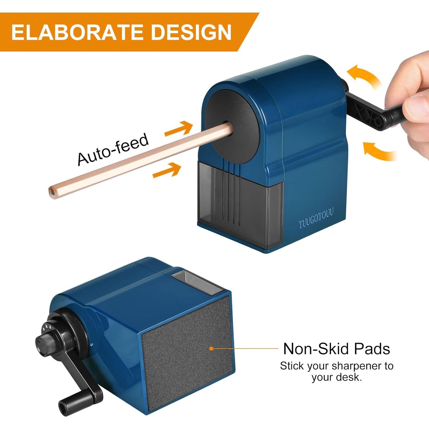 Sacapuntas Manual Ajustable TUUGOTOUU Azul 5 Grosores