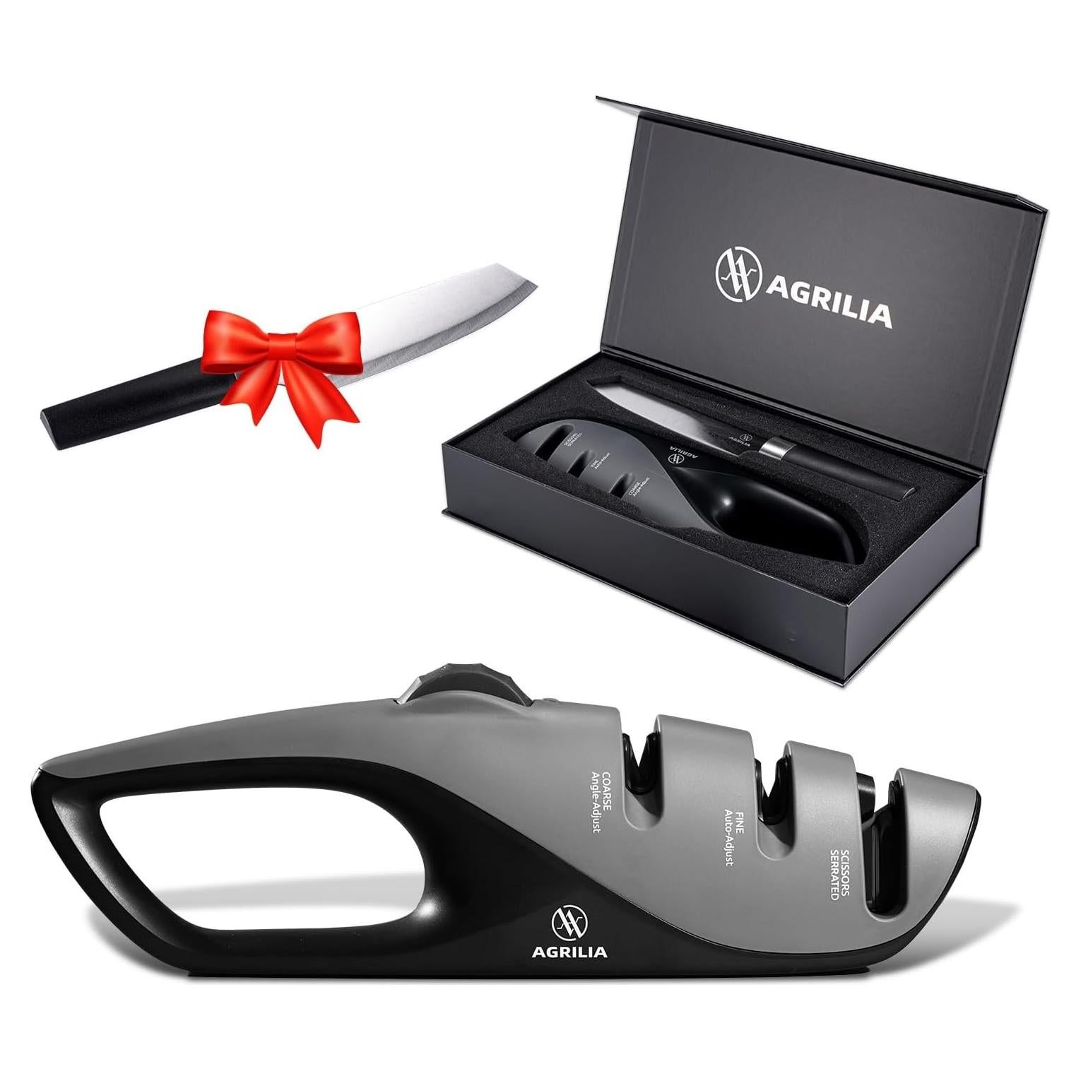 Afilador de cuchillos Agrilia RM0066 con cuchillo de chef