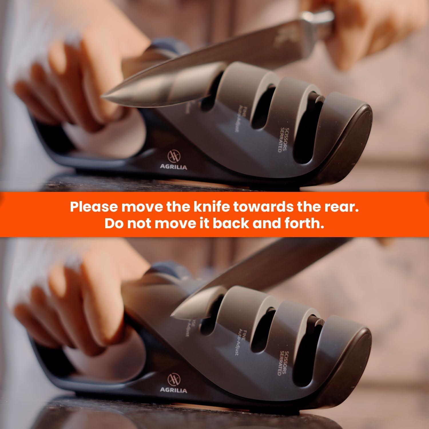 Afilador de cuchillos Agrilia RM0066 con cuchillo de chef