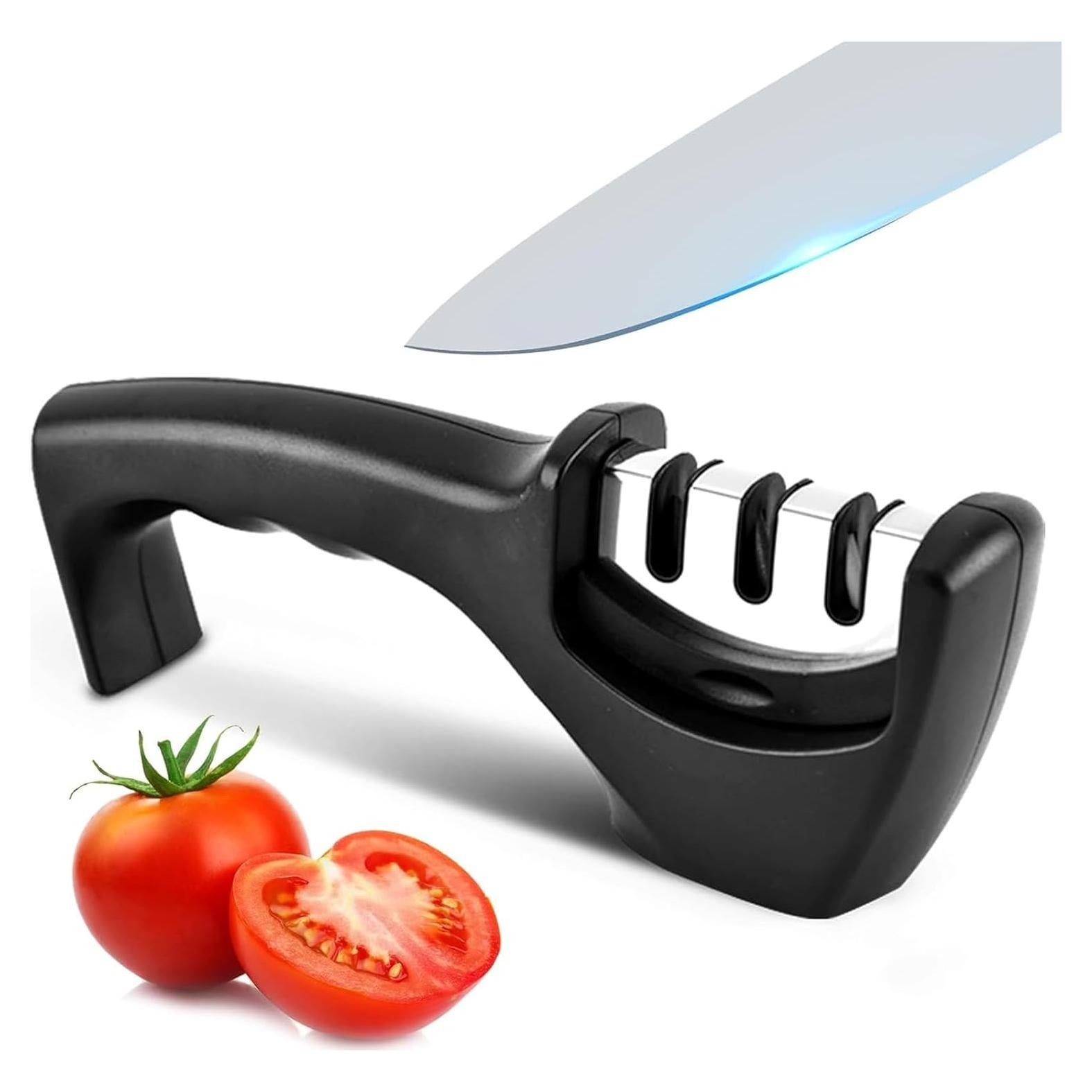 Afilador de cuchillos de cocina XYJNYO 3 etapas negro