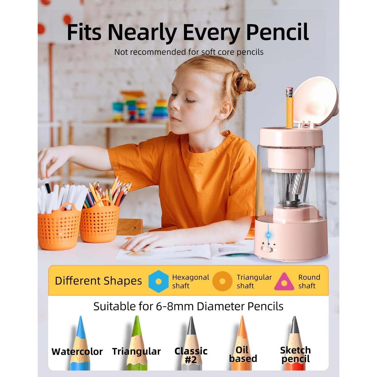 Sacapuntas Eléctrico Zmol Conejo Rosa Automático 3 Niveles