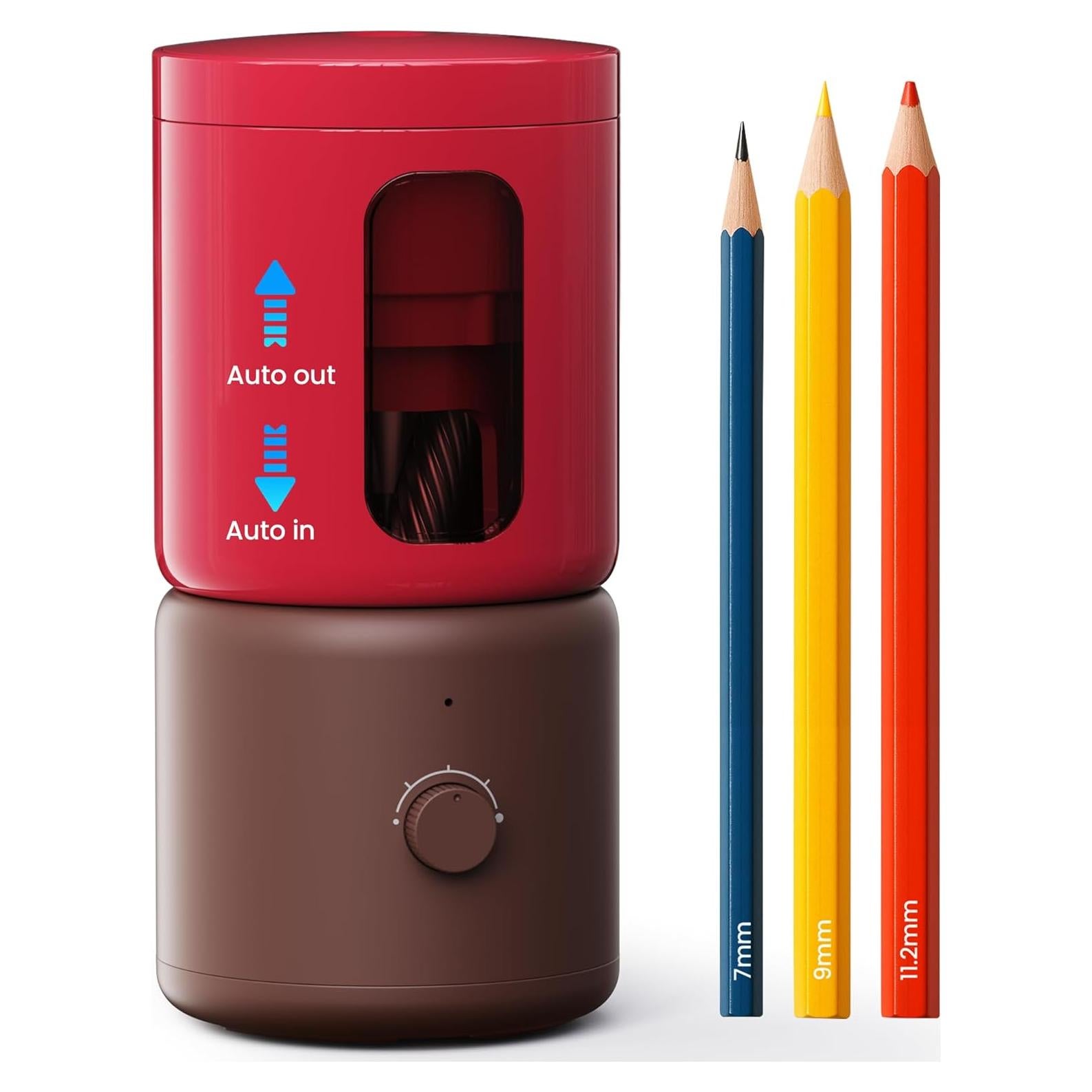 Sacapuntas Eléctrico VUSIGN Rojo 5 Modos Afilado Automático