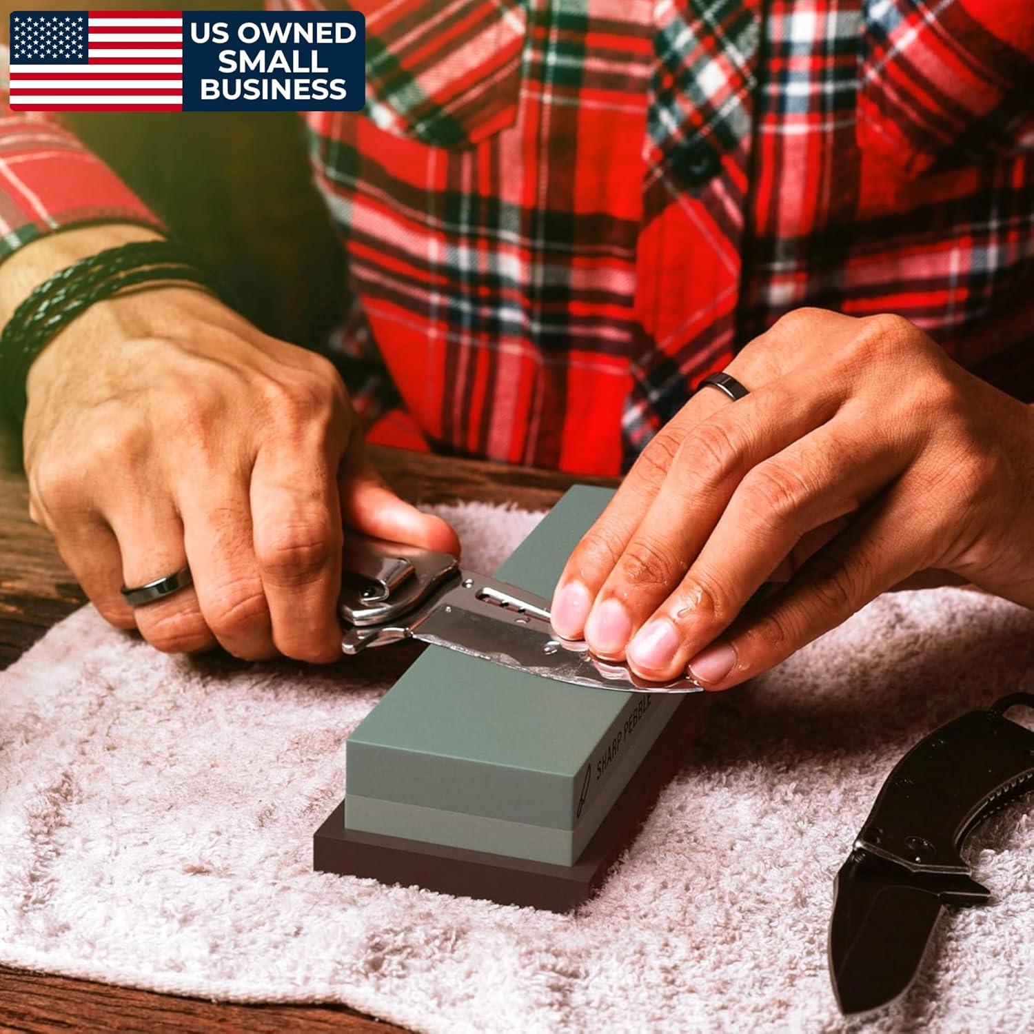 Piedra de Afilado Sharp Pebble 400/1000 con Base Antideslizante