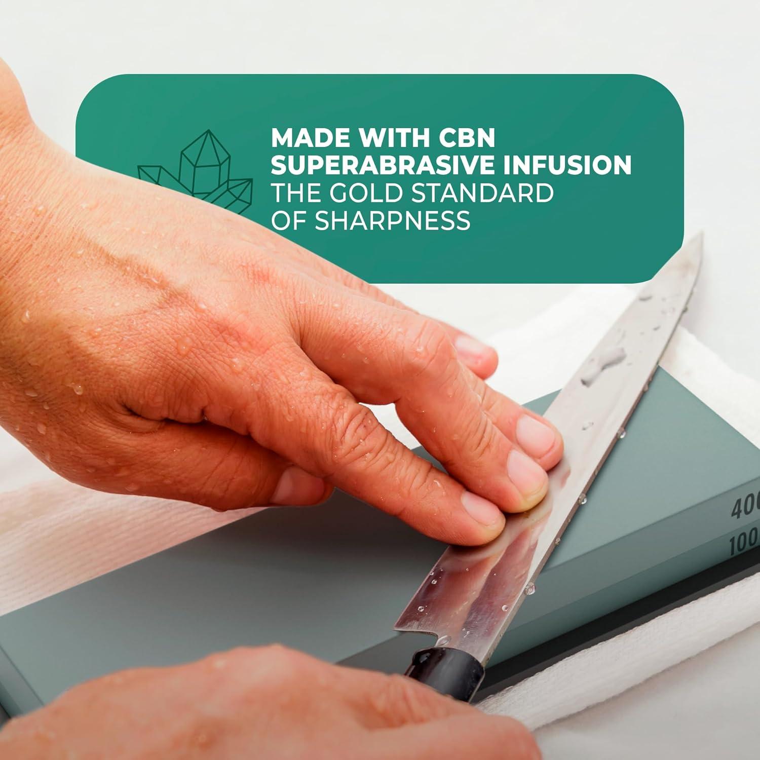 Piedra de Afilado Sharp Pebble 400/1000 con Base Antideslizante
