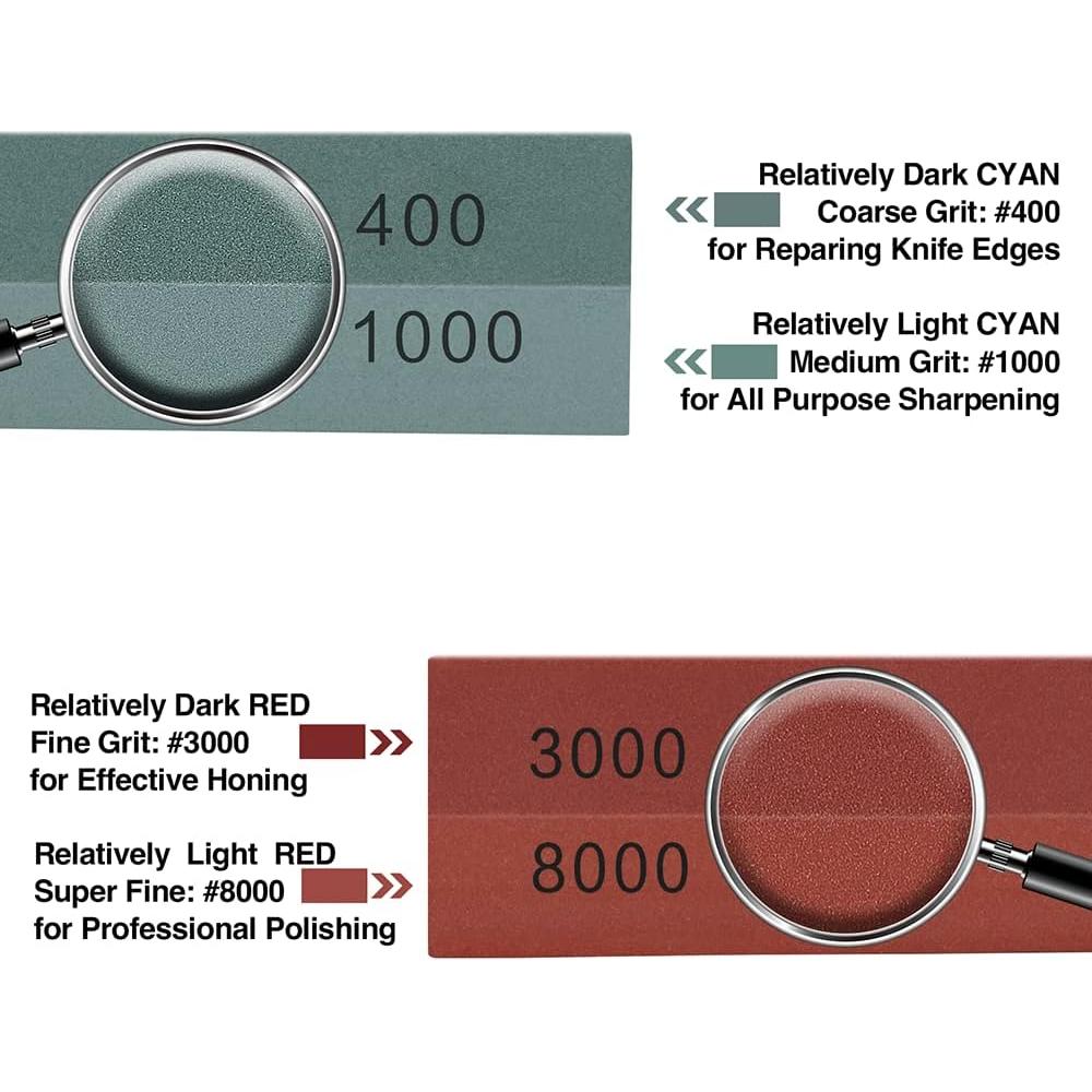 Juego de piedras de afilar KEENBEST 2 lados Grit 400/1000 y 3000/8000