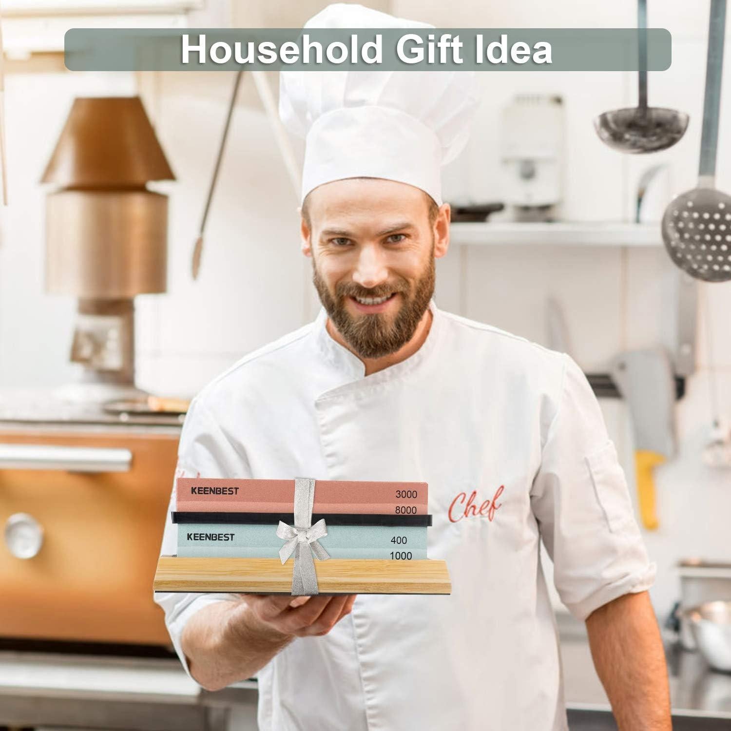 Juego de piedras de afilar KEENBEST 2 lados Grit 400/1000 y 3000/8000