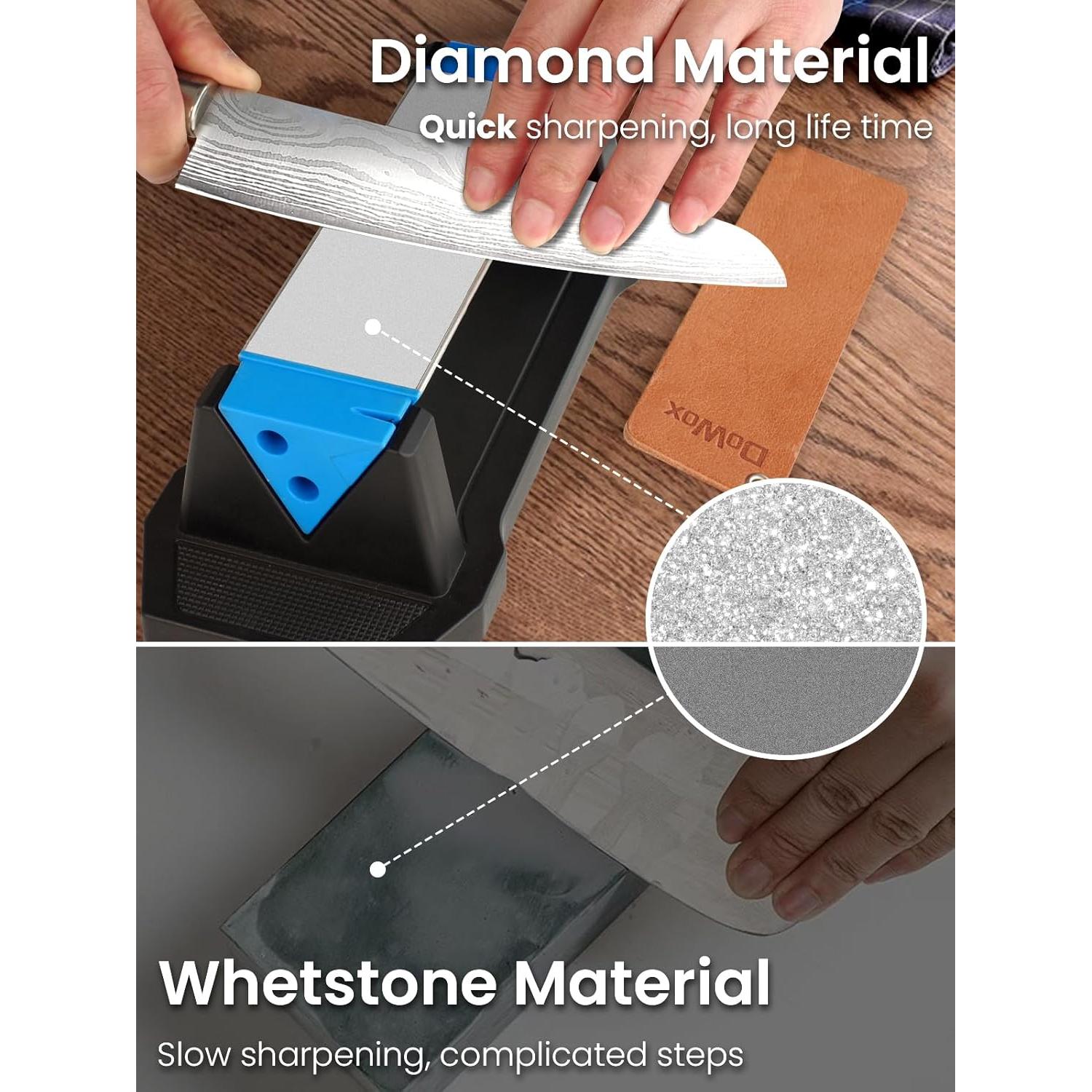Kit Afilador de Cuchillos DOWOX 4 en 1 con Piedra de Diamante