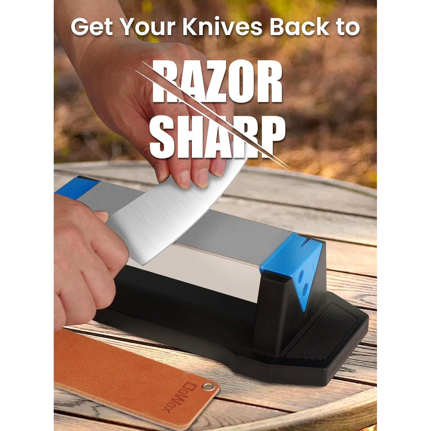 Kit Afilador de Cuchillos DOWOX 4 en 1 con Piedra de Diamante