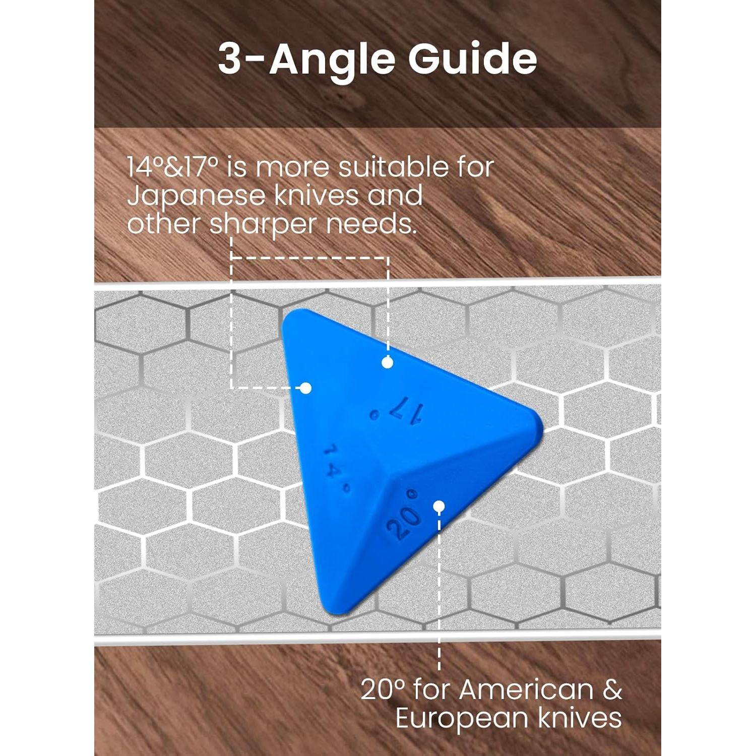 Kit Afilador de Cuchillos DOWOX 4 en 1 con Piedra de Diamante