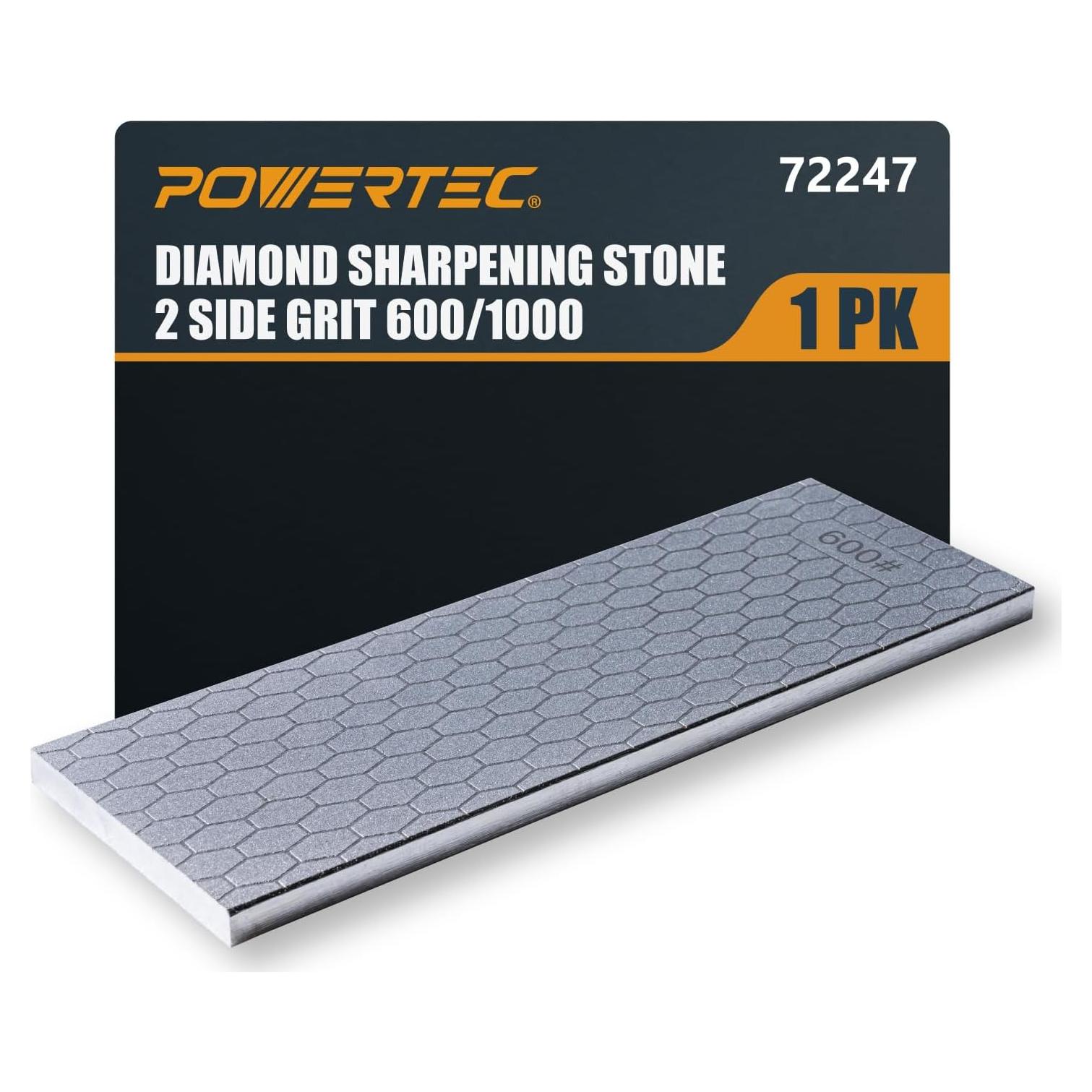 Piedra de Afilado de Diamante POWERTEC 600/1000, 21.5x8 cm