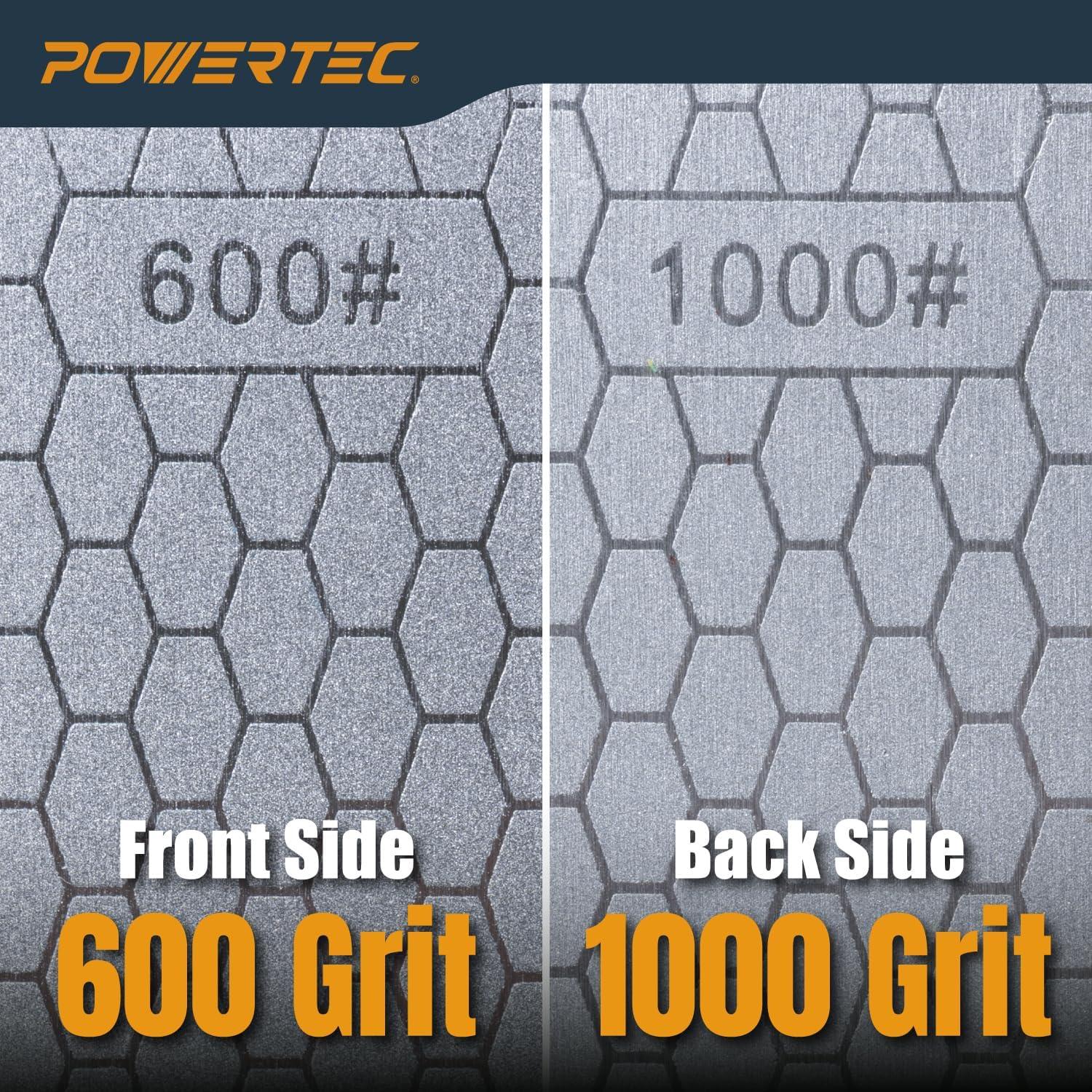 Piedra de Afilado de Diamante POWERTEC 600/1000, 21.5x8 cm