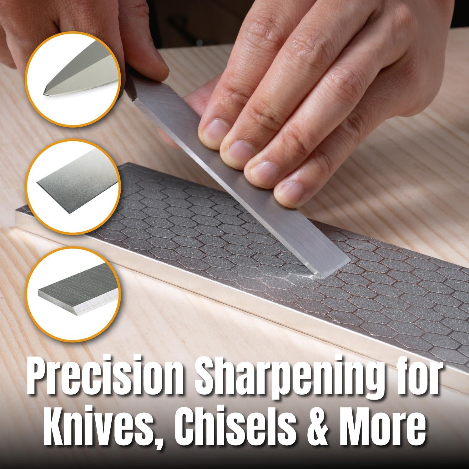 Piedra de Afilado de Diamante POWERTEC 600/1000, 21.5x8 cm