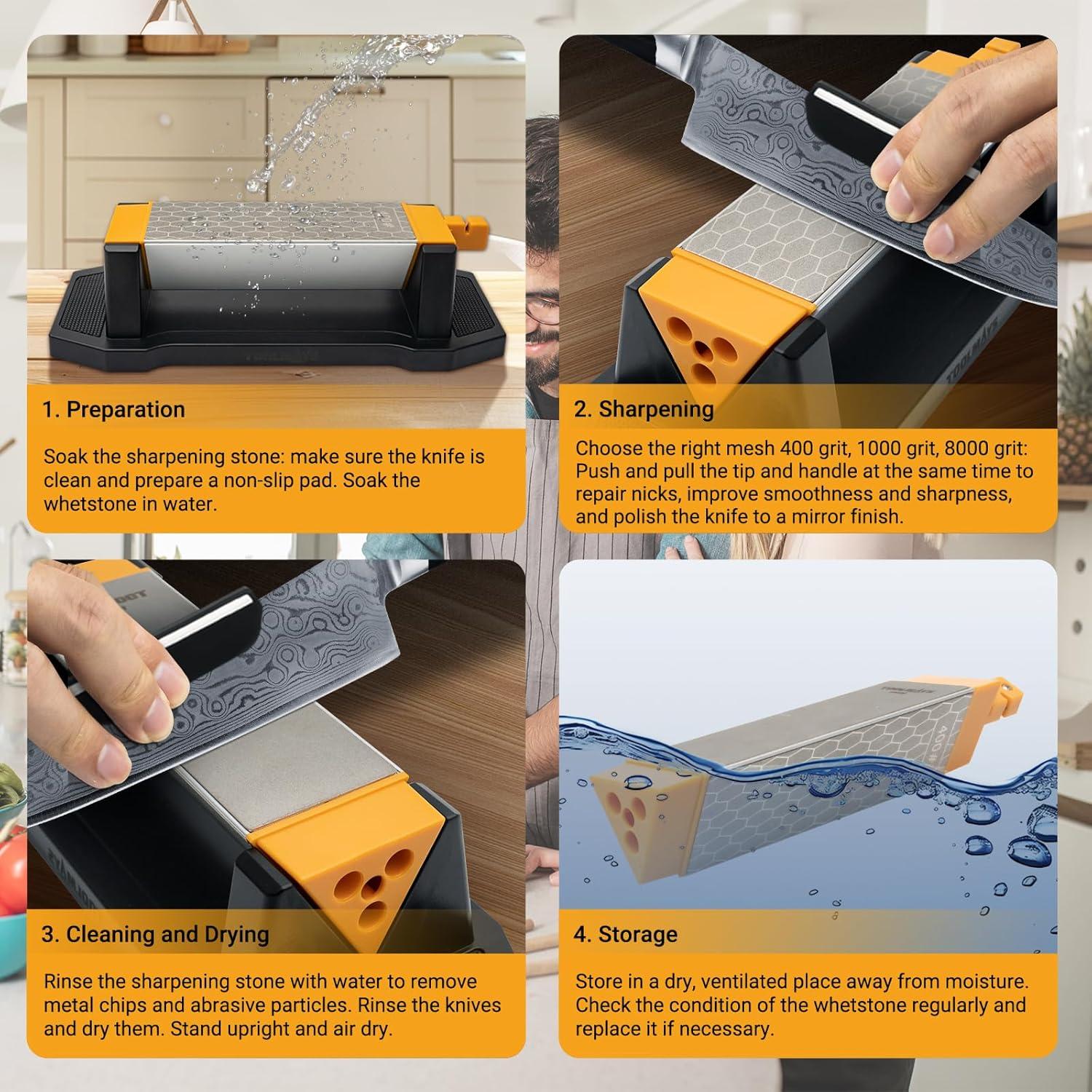 Piedra de Afilar 3 Lados TOOLMAYS Grano 400/1000/8000