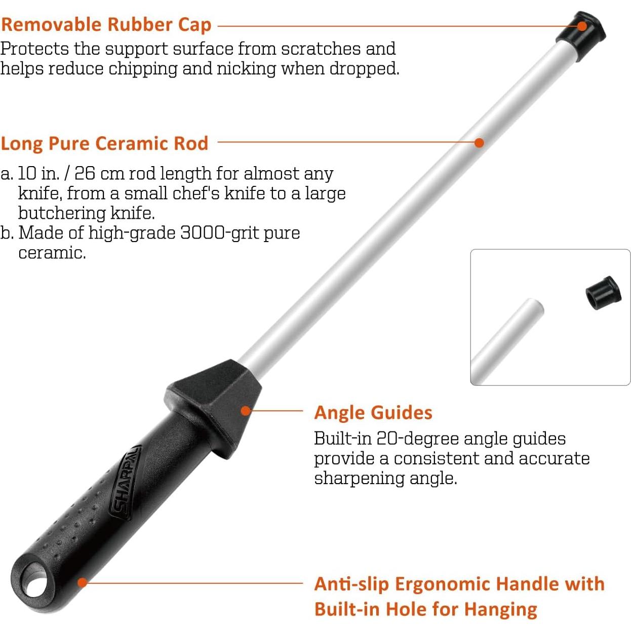 Varilla de Afilado Cerámica SHARPAL 118H con Guía de Ángulo