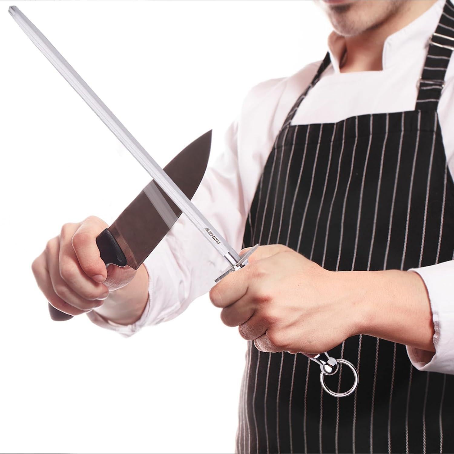 Varilla de Afilado Fina Azhou 30.48 cm Acero al Carbono