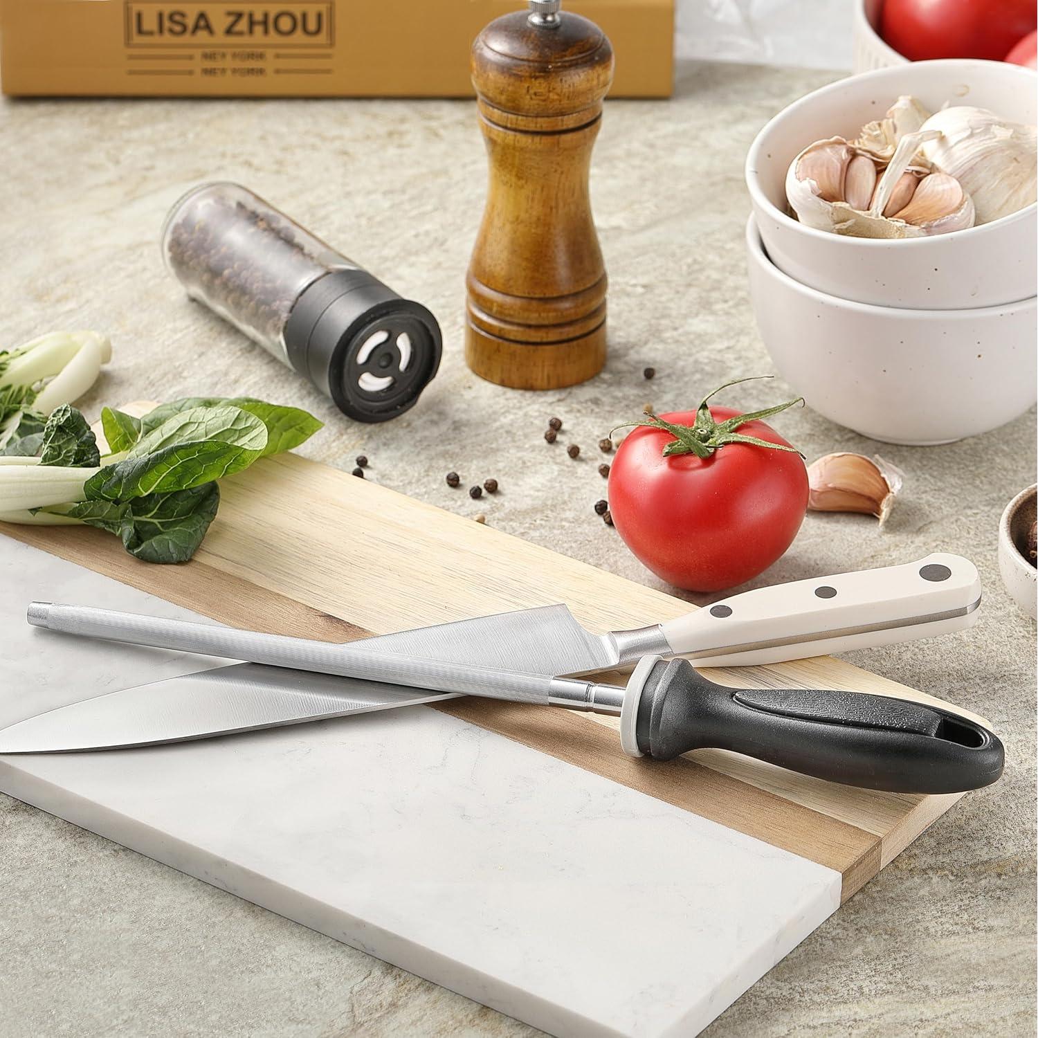 Afilador de cuchillos Little Cook 30 cm acero inoxidable negro