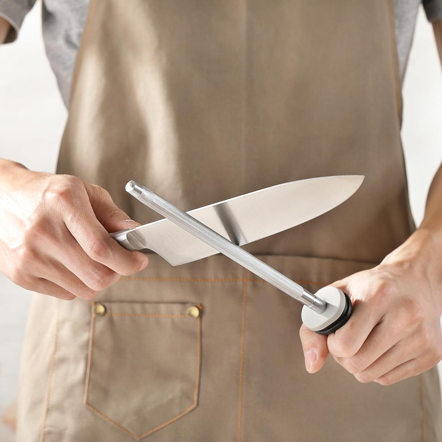 Afilador de cuchillos Little Cook 30 cm acero inoxidable negro