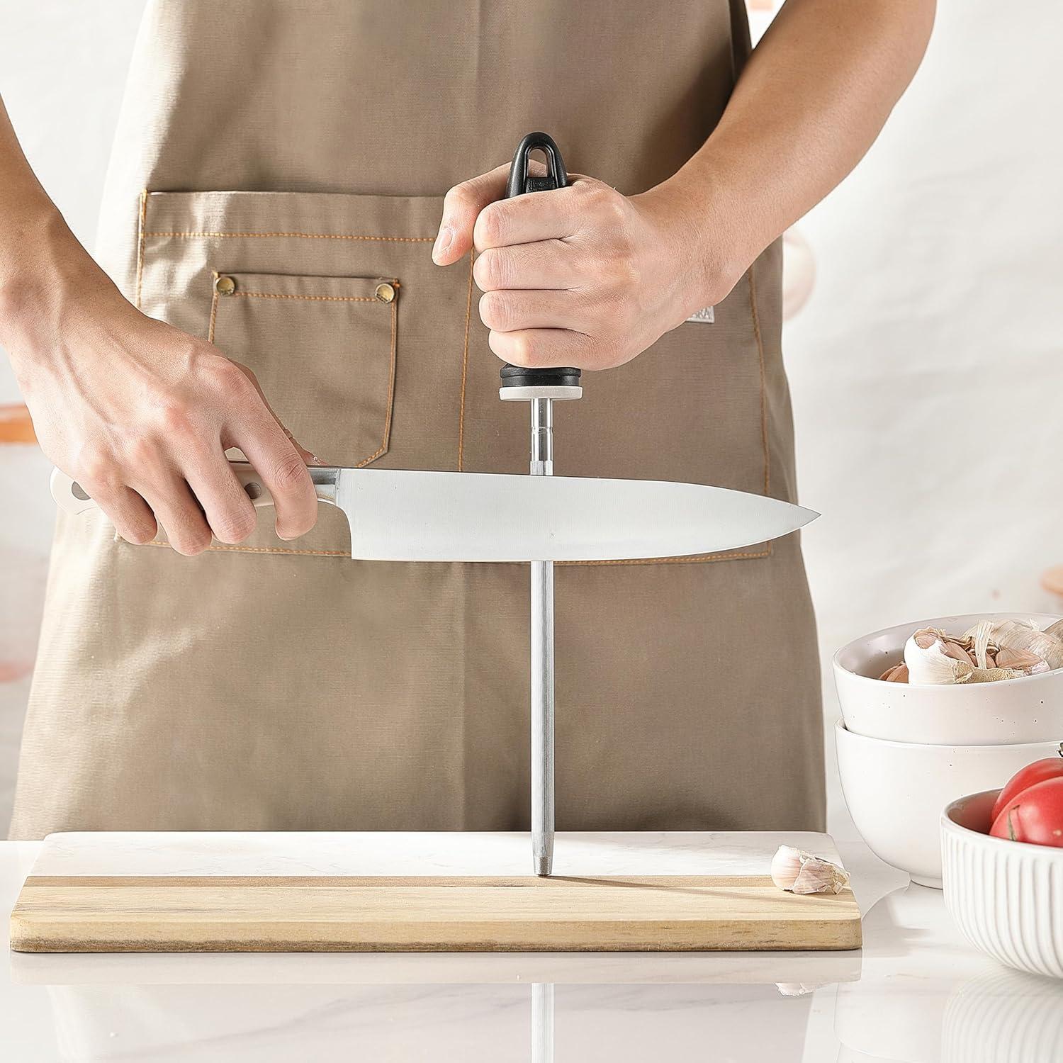 Afilador de cuchillos Little Cook 30 cm acero inoxidable negro