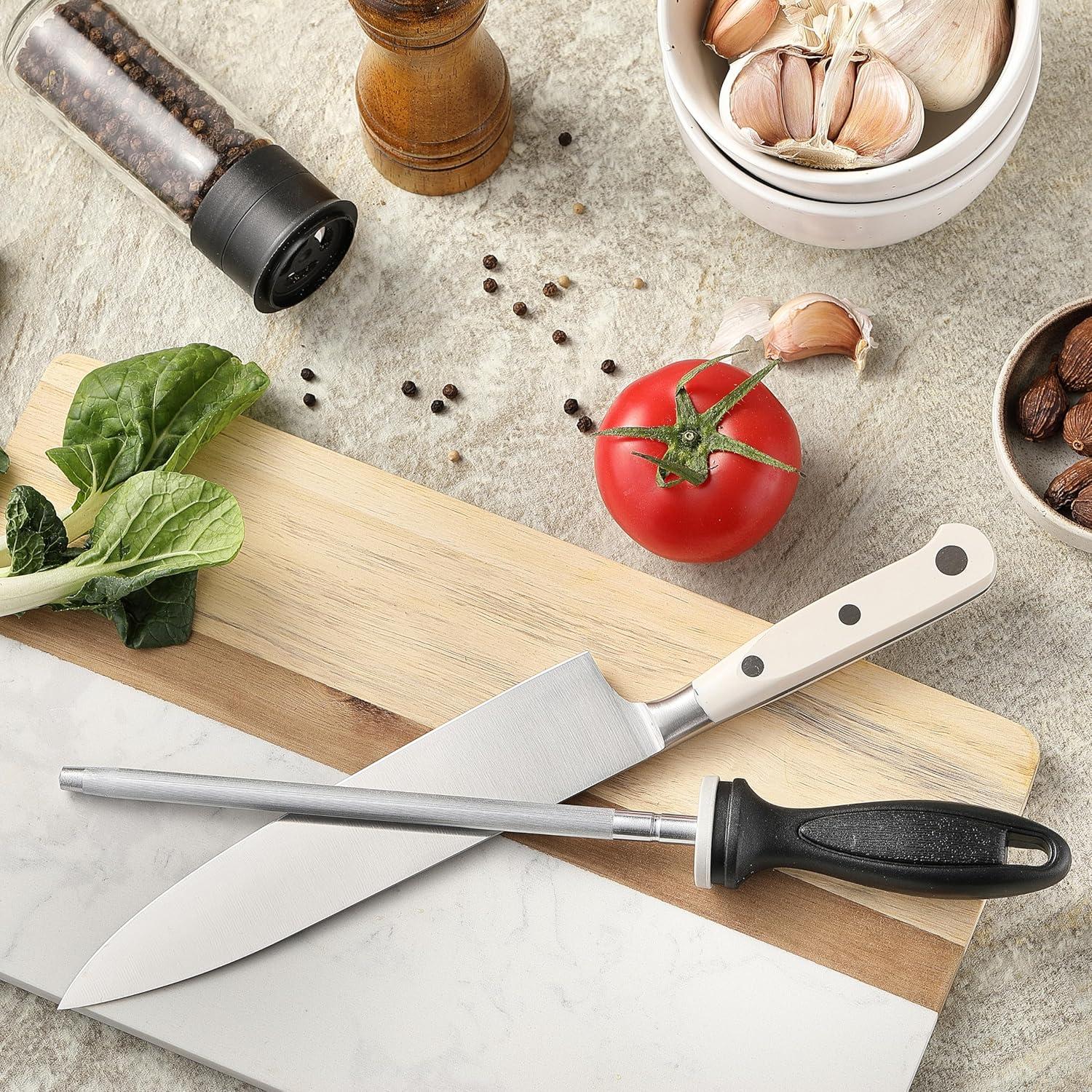 Afilador de cuchillos Little Cook 30 cm acero inoxidable negro