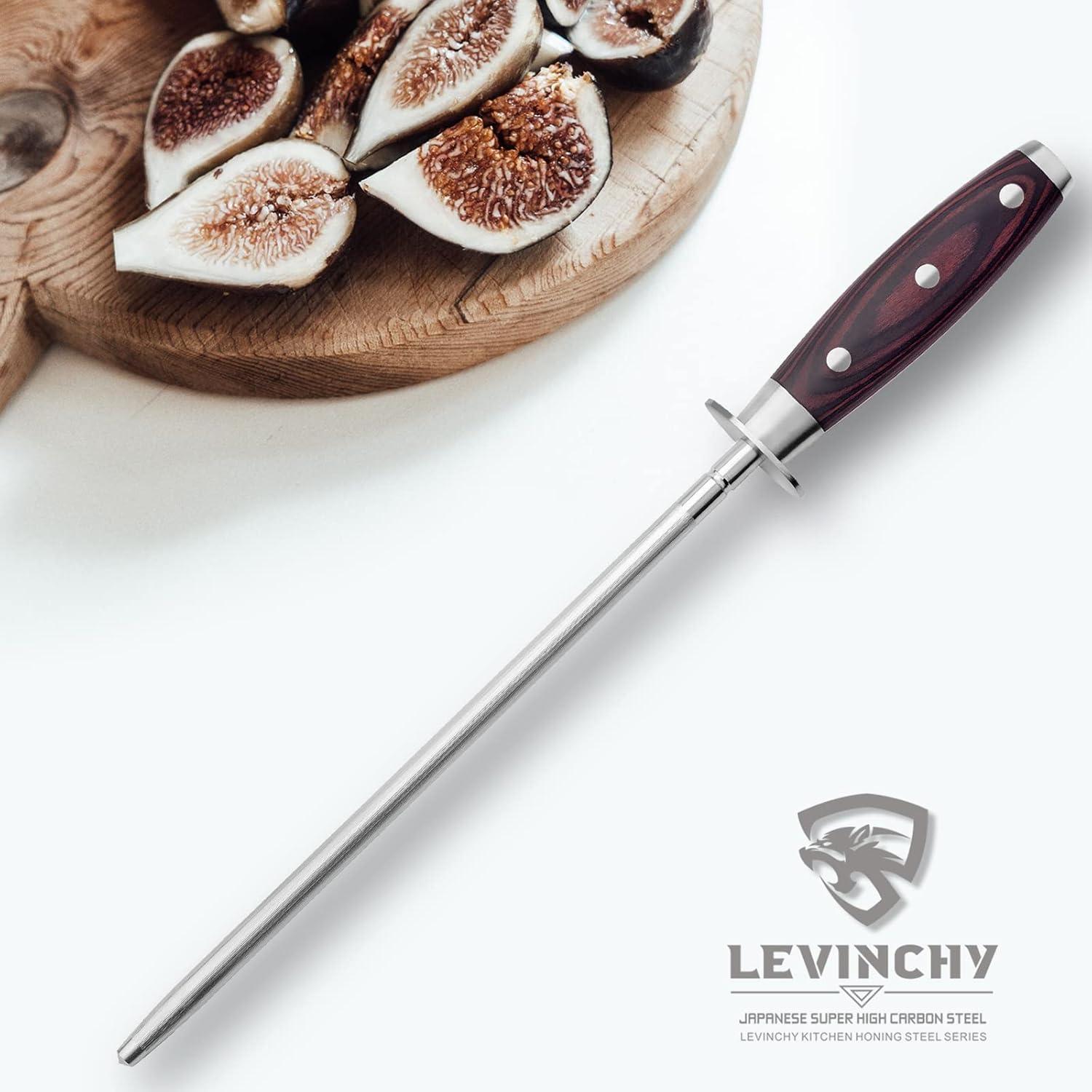 Varilla de Afilar LEVINCHY 25.4 cm Acero al Carbono Pakkawood