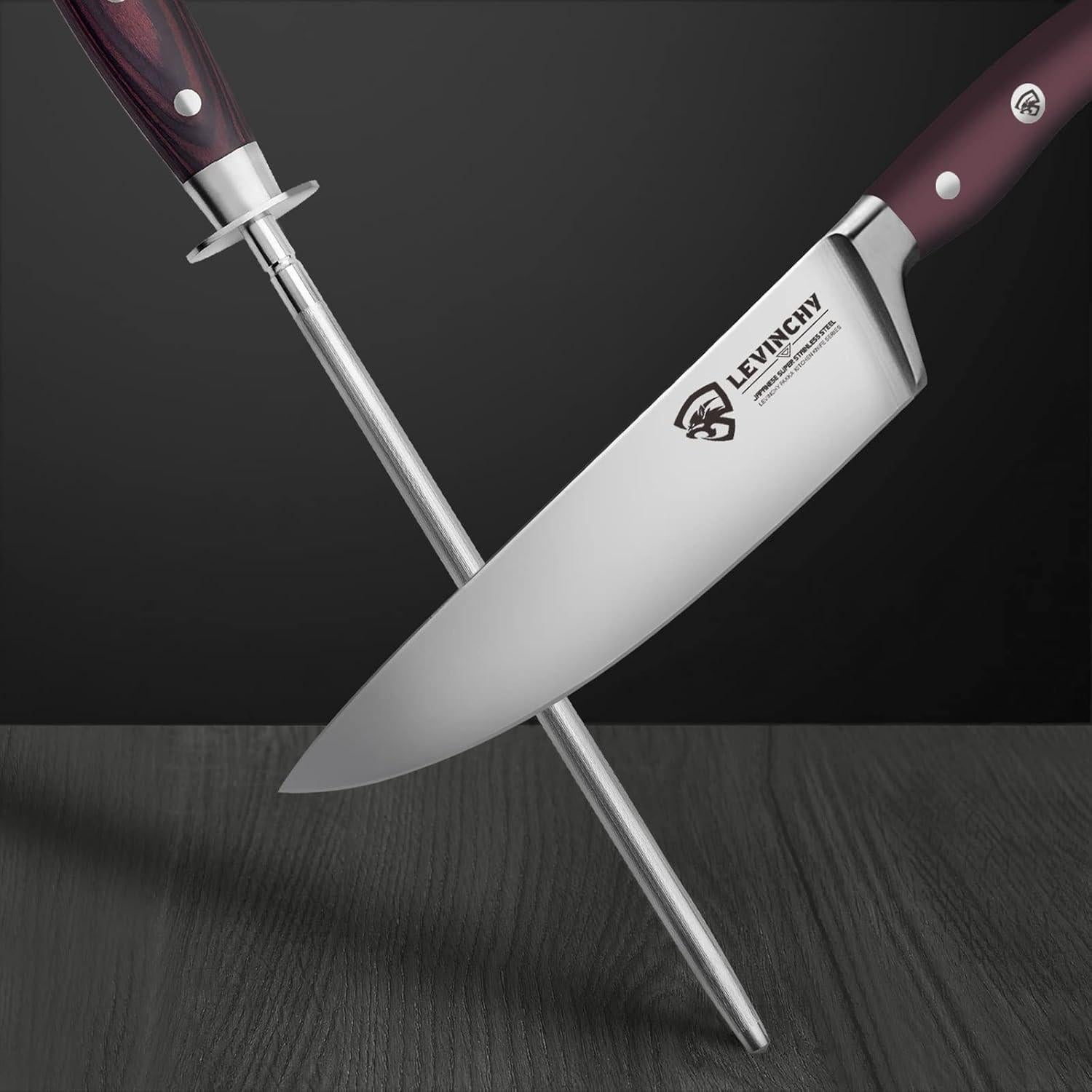 Varilla de Afilar LEVINCHY 25.4 cm Acero al Carbono Pakkawood