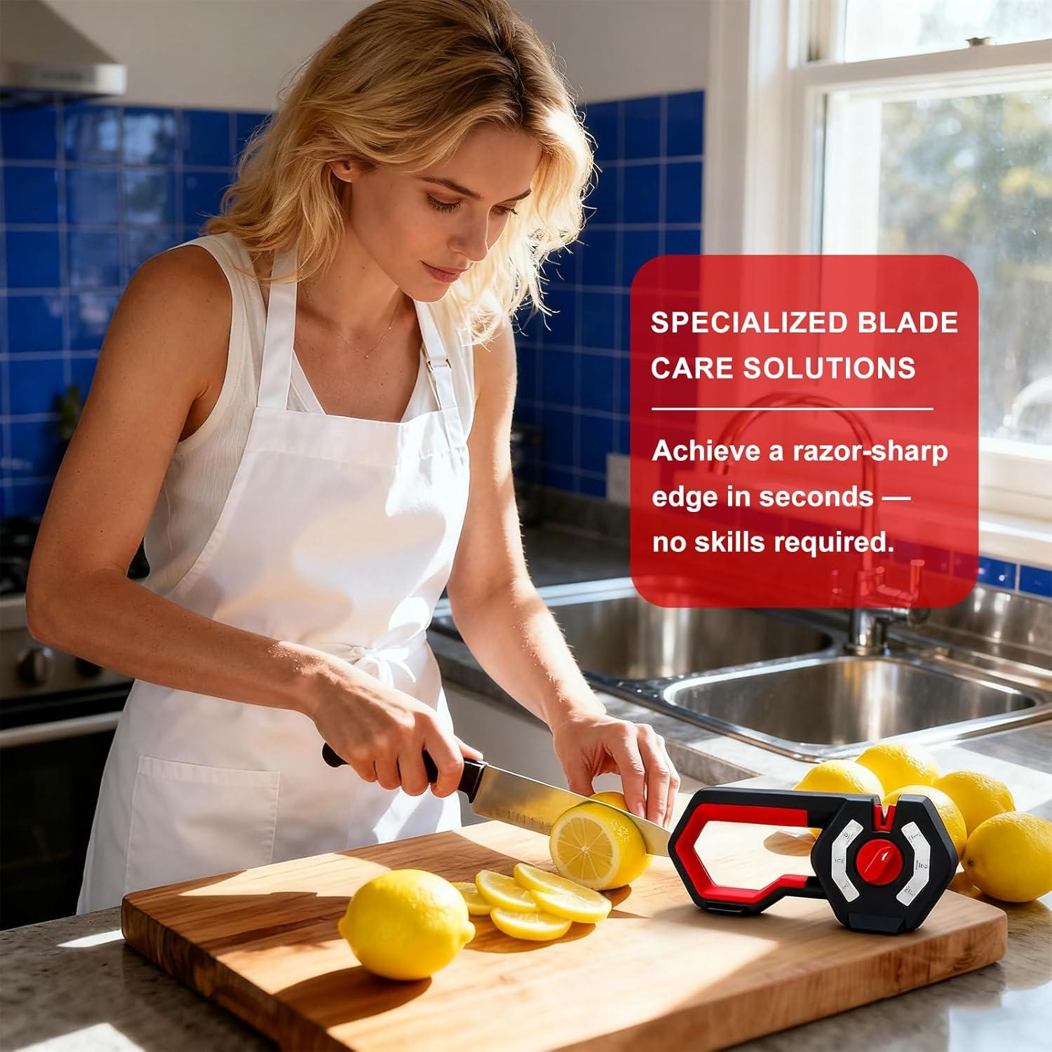 Afilador de cuchillos 6 en 1 MoonWinks con base antideslizante