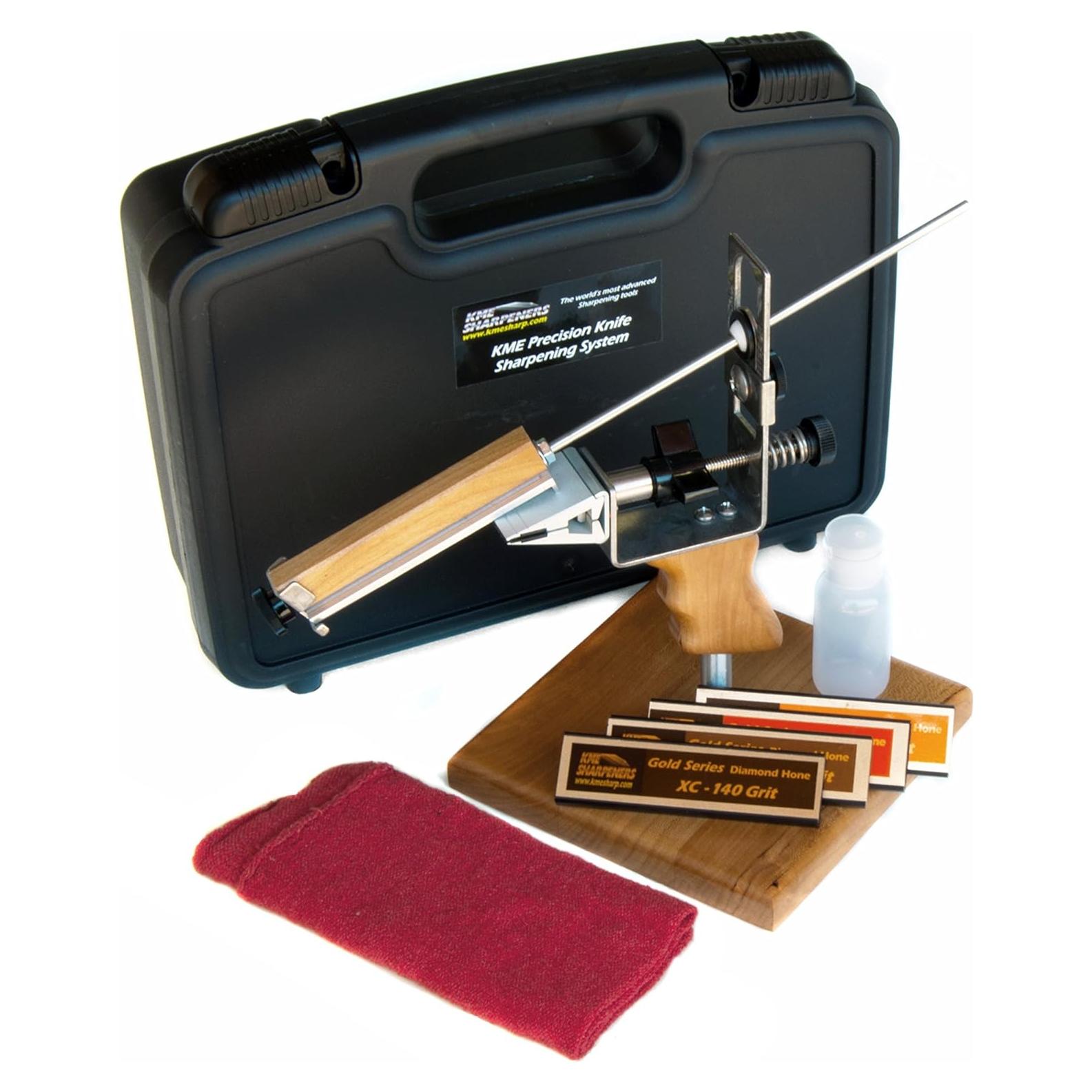 Sistema de Afilado de Cuchillos KME con Base y 4 Piedras Diamante