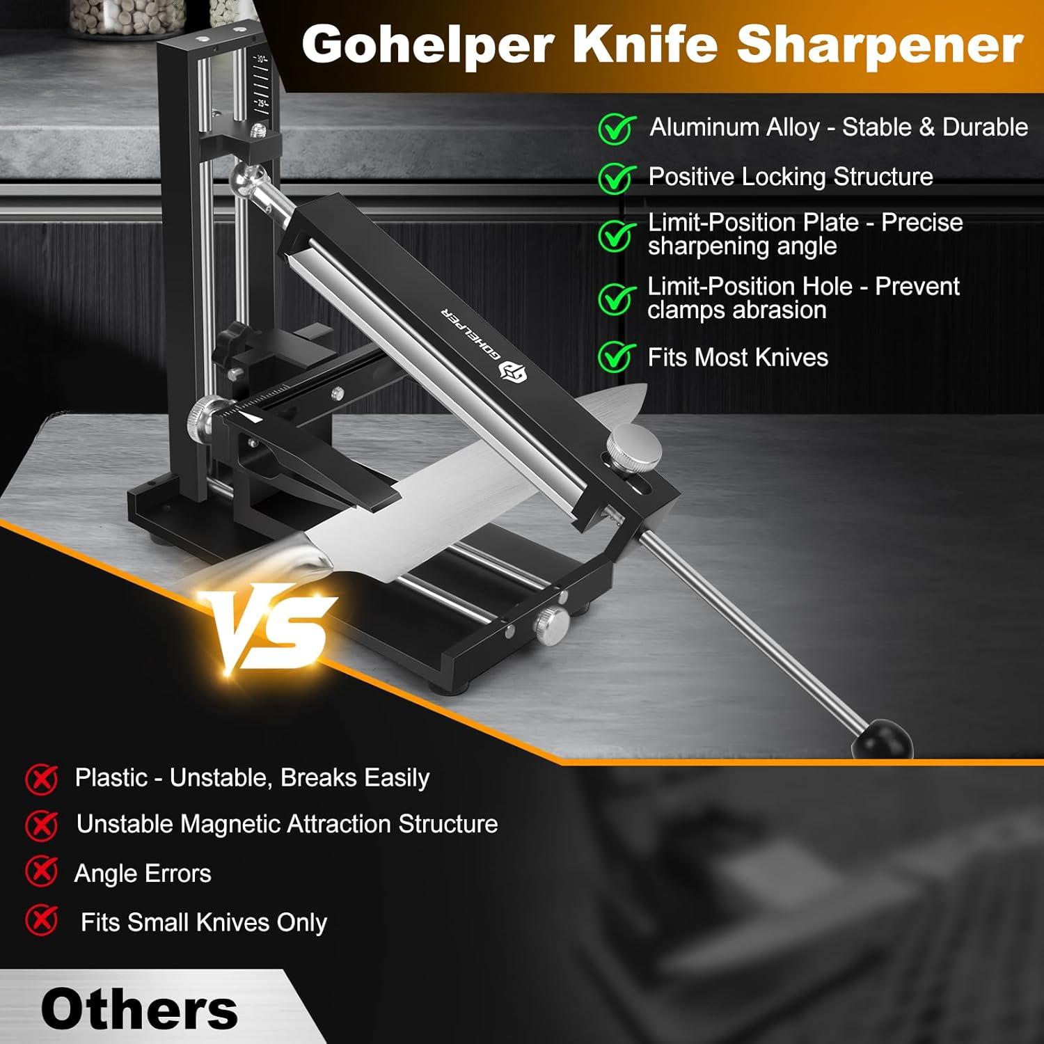 Afilador de Cuchillos Profesional Gohelper con Placas de Diamante