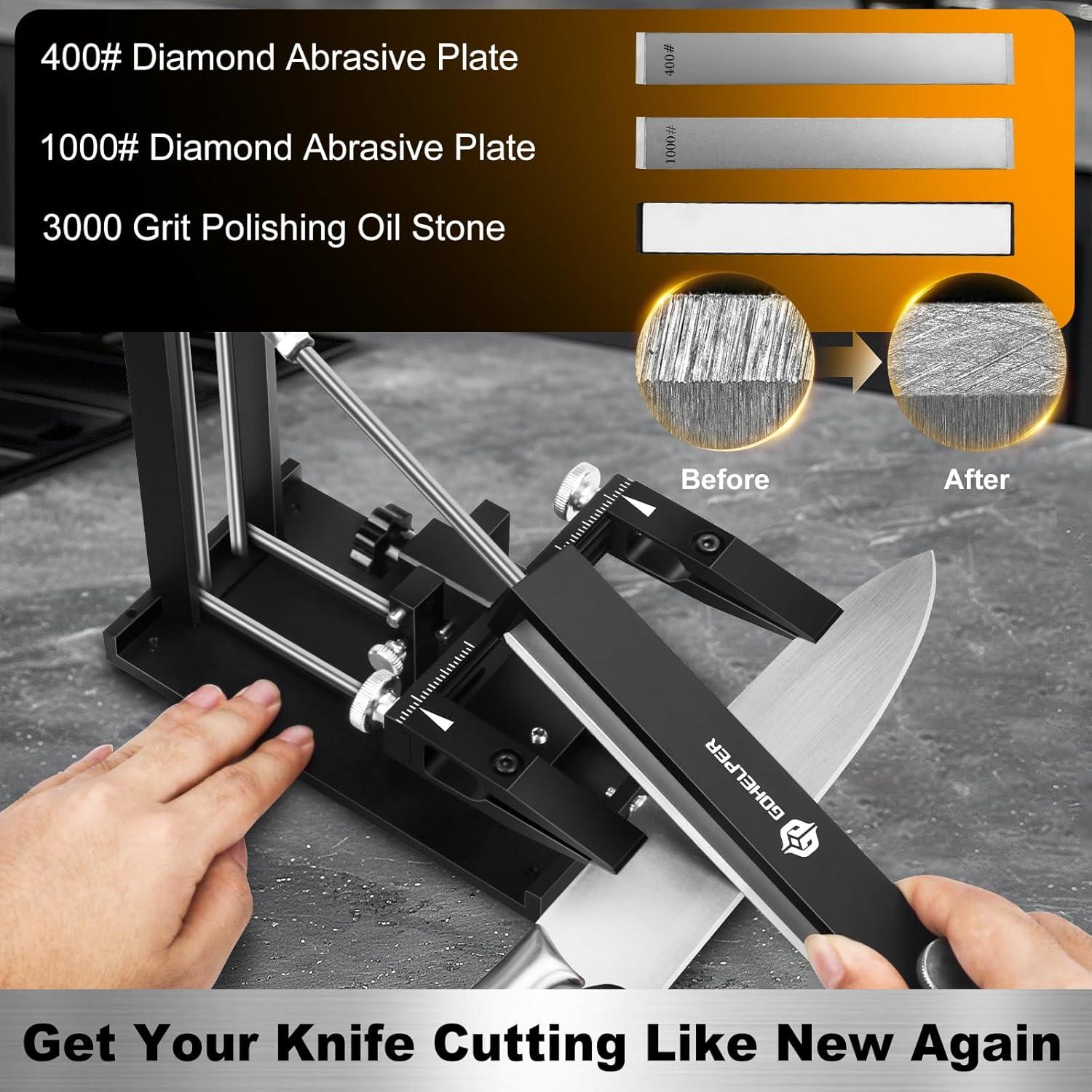 Afilador de Cuchillos Profesional Gohelper con Placas de Diamante