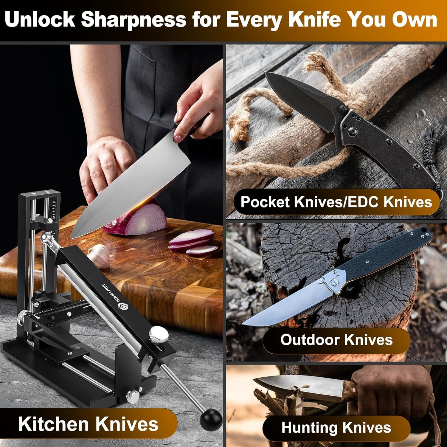 Afilador de Cuchillos Profesional Gohelper con Placas de Diamante