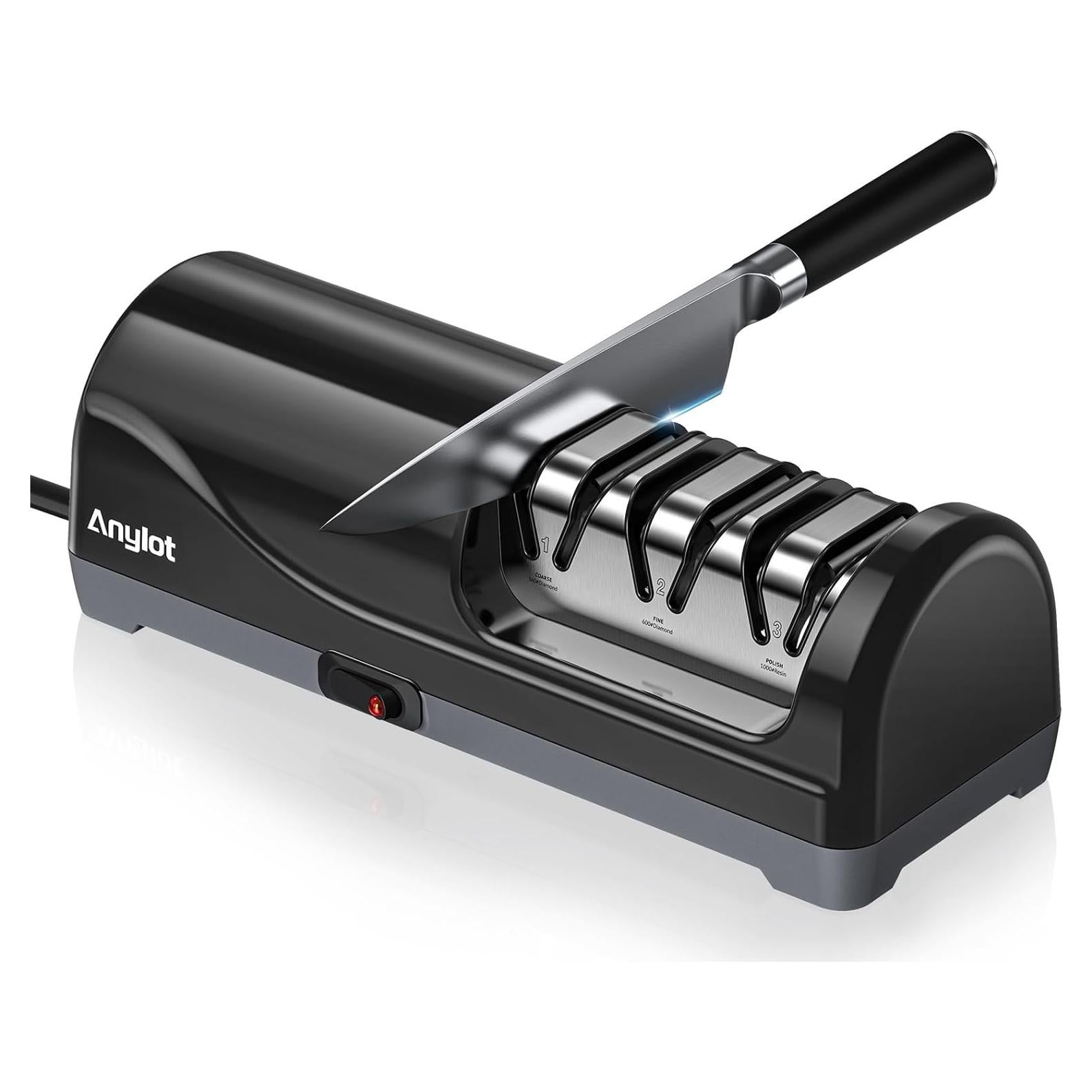 Afilador de cuchillos eléctrico Anylot 3 etapas diamante 20°