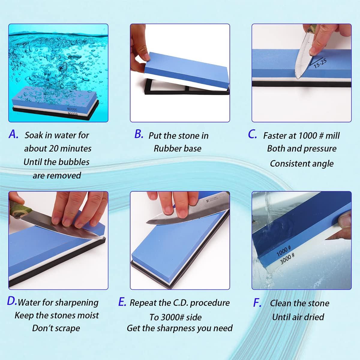 Kit de Afilador de Piedra de Agua BVCASA 1000/3000 Grano