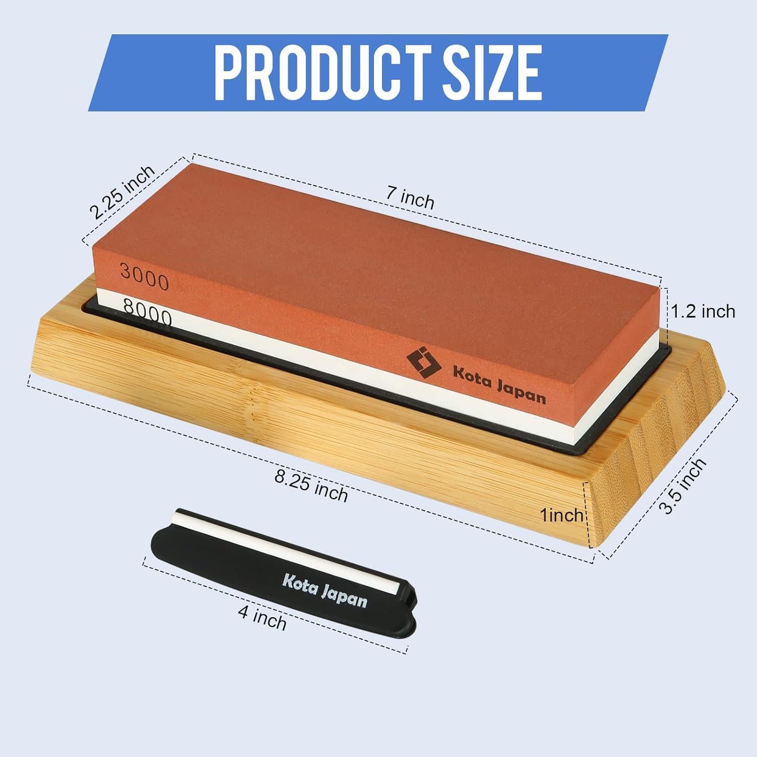 Piedra de Afilar Doble Cara Kota Japan 3000/8000 con Base de Bambú
