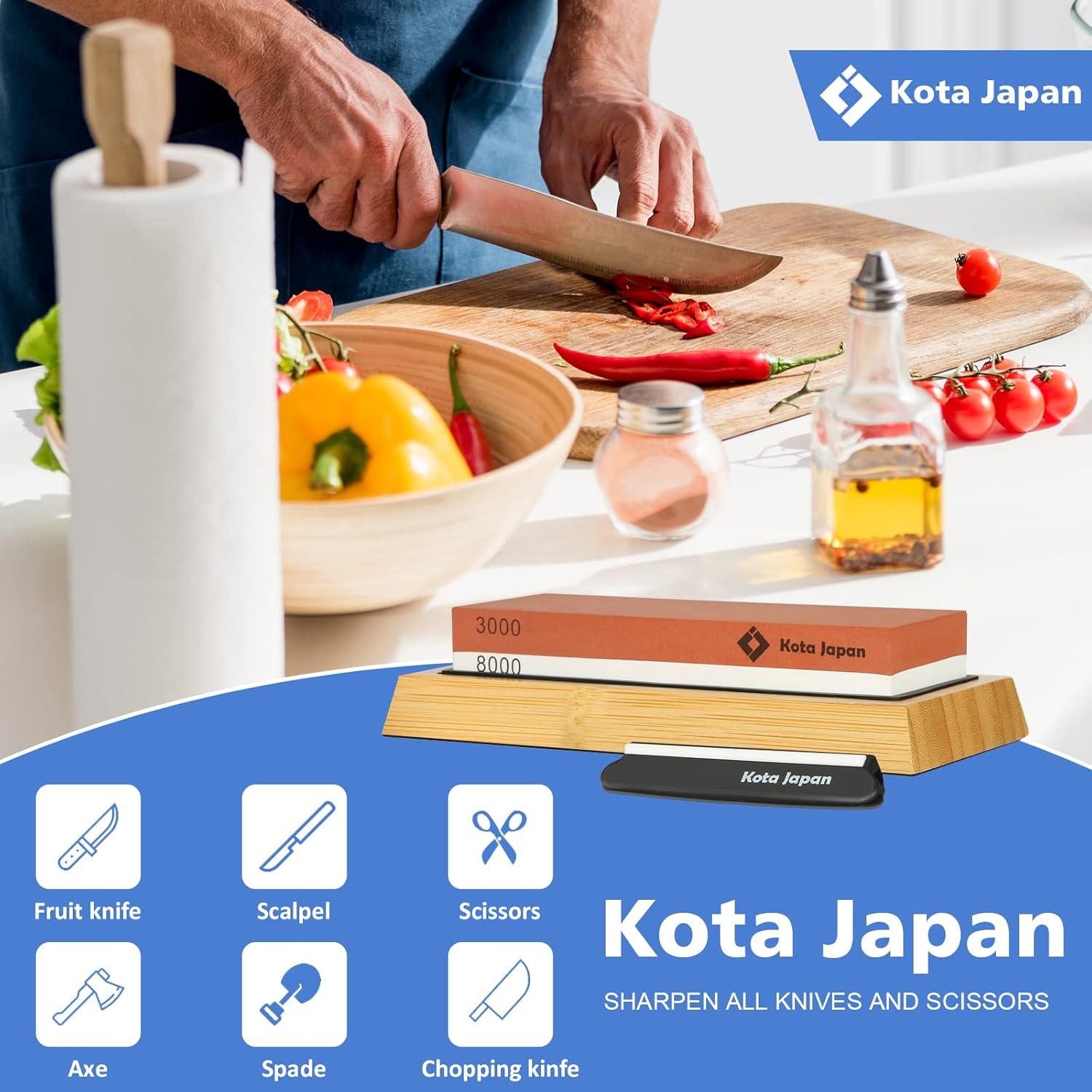 Piedra de Afilar Doble Cara Kota Japan 3000/8000 con Base de Bambú