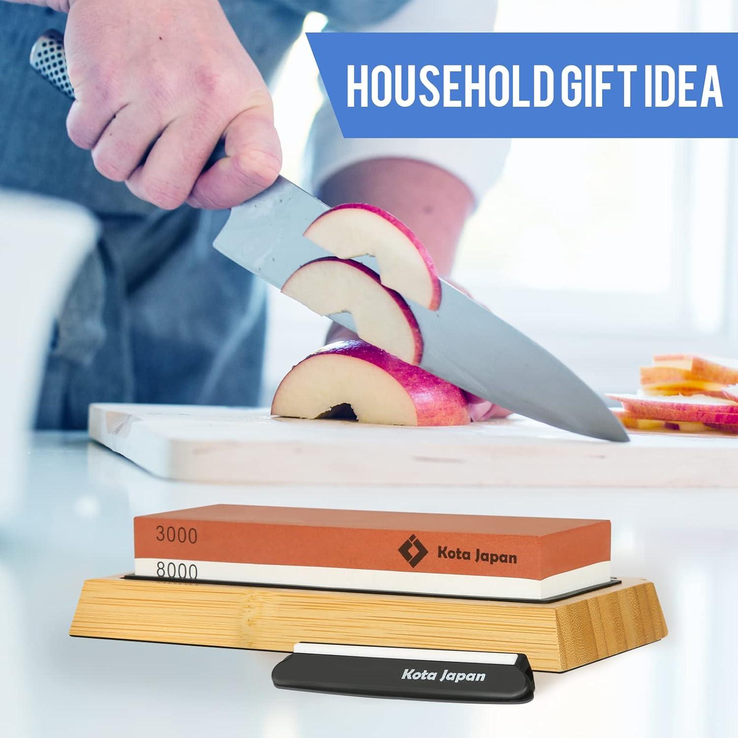 Piedra de Afilar Doble Cara Kota Japan 3000/8000 con Base de Bambú