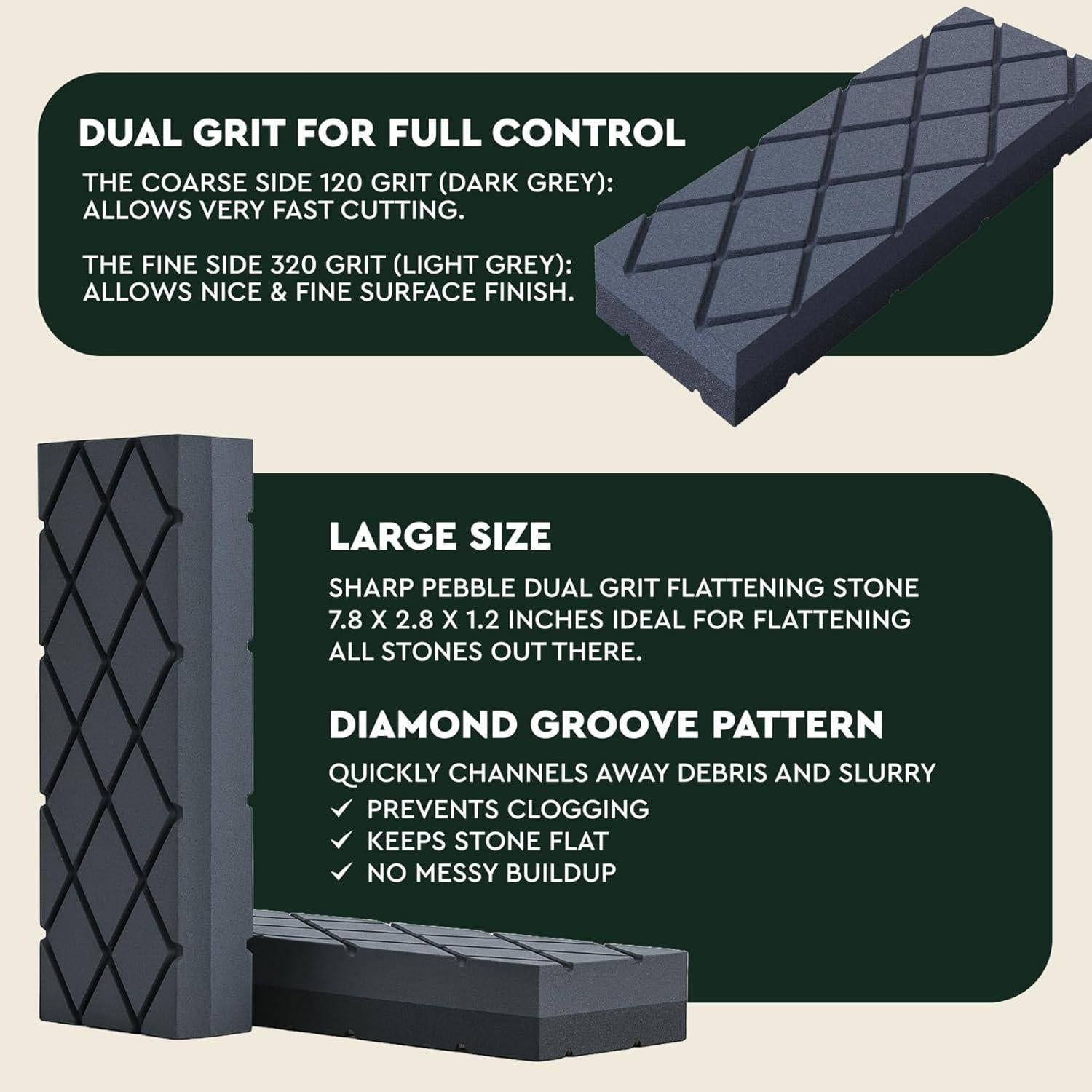 Piedra de Aplanar Doble Cara Sharp Pebble 20.32x7.06cm