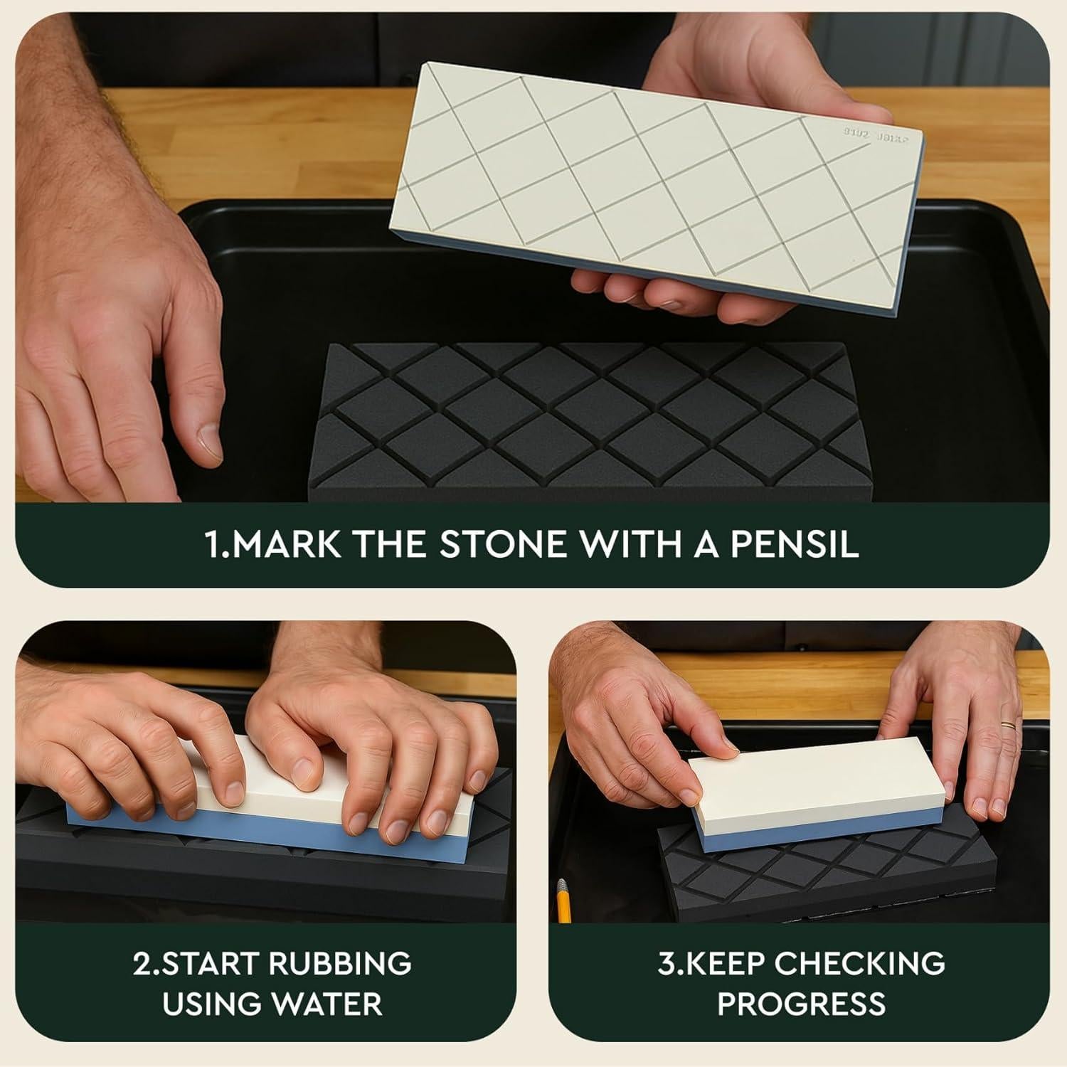 Piedra de Aplanar Doble Cara Sharp Pebble 20.32x7.06cm