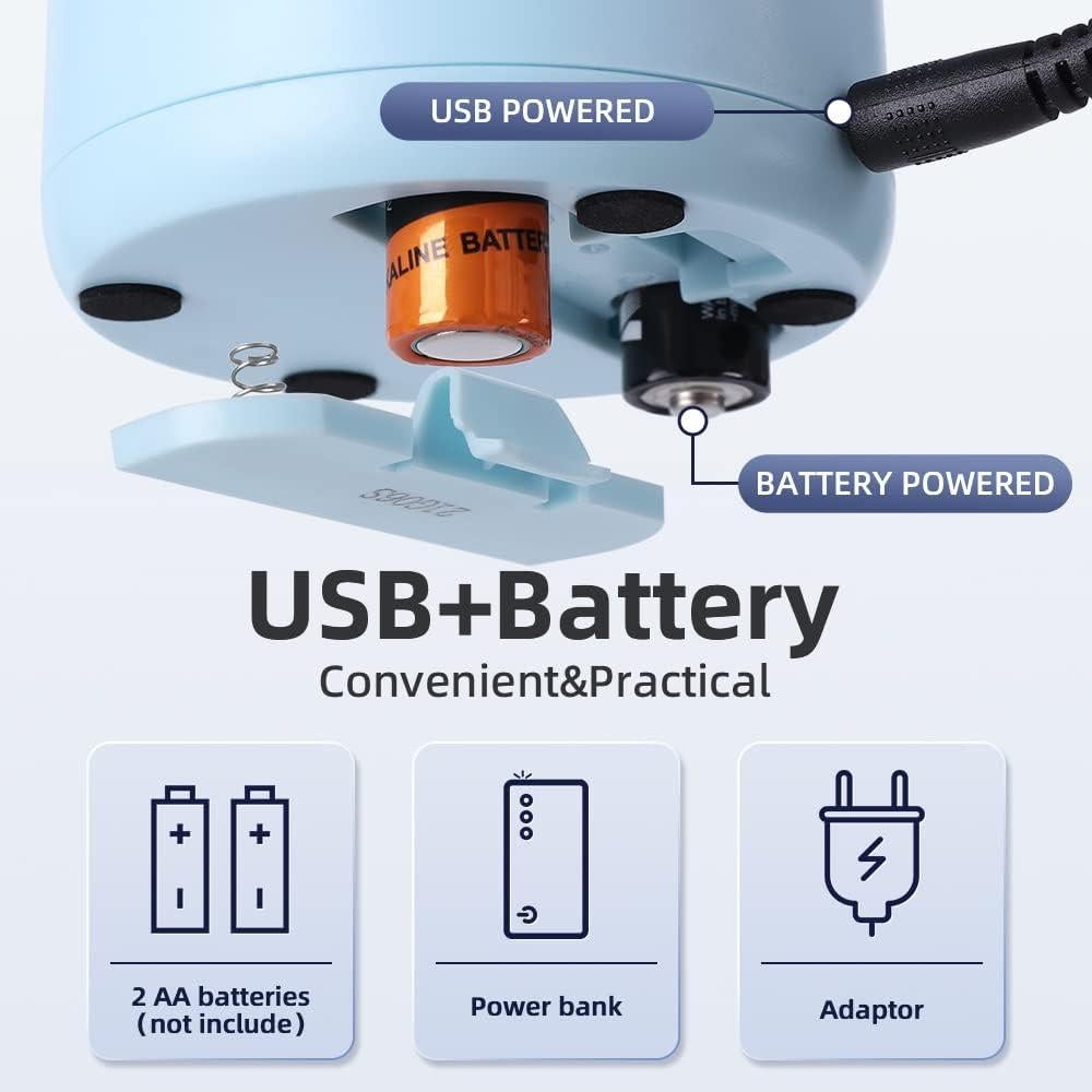 Sacapuntas eléctrico Tihoo portátil azul para lápices 6-8mm