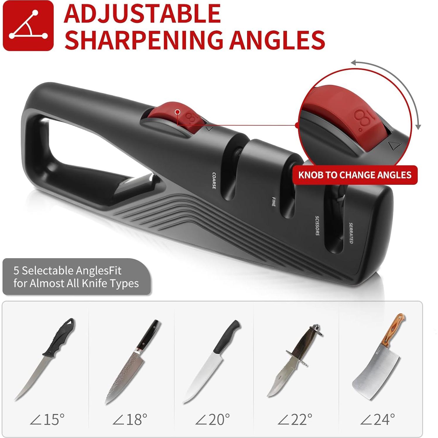 Afilador de Cuchillos Fooyoubei 3 Etapas Ajustable 317g