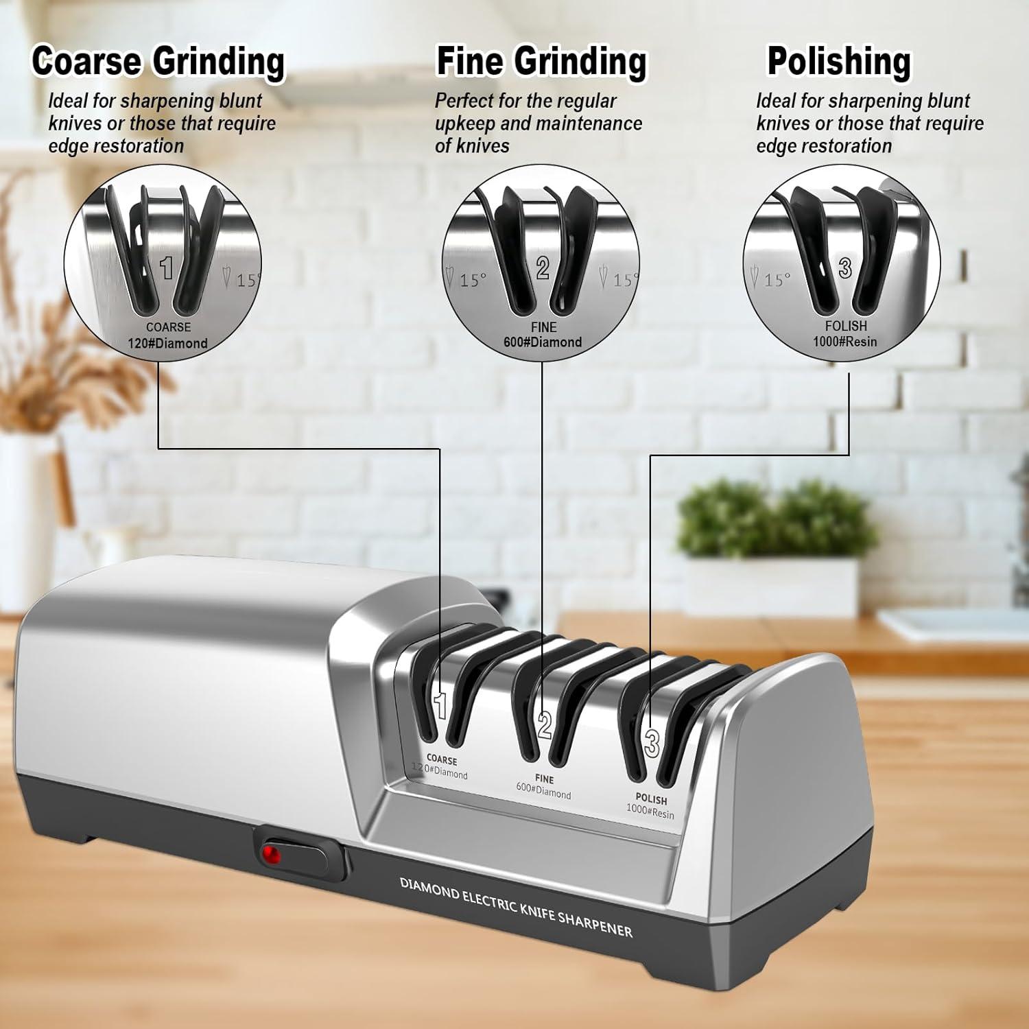 Afilador eléctrico de cuchillos Casuenia 3 etapas 1.15 kg