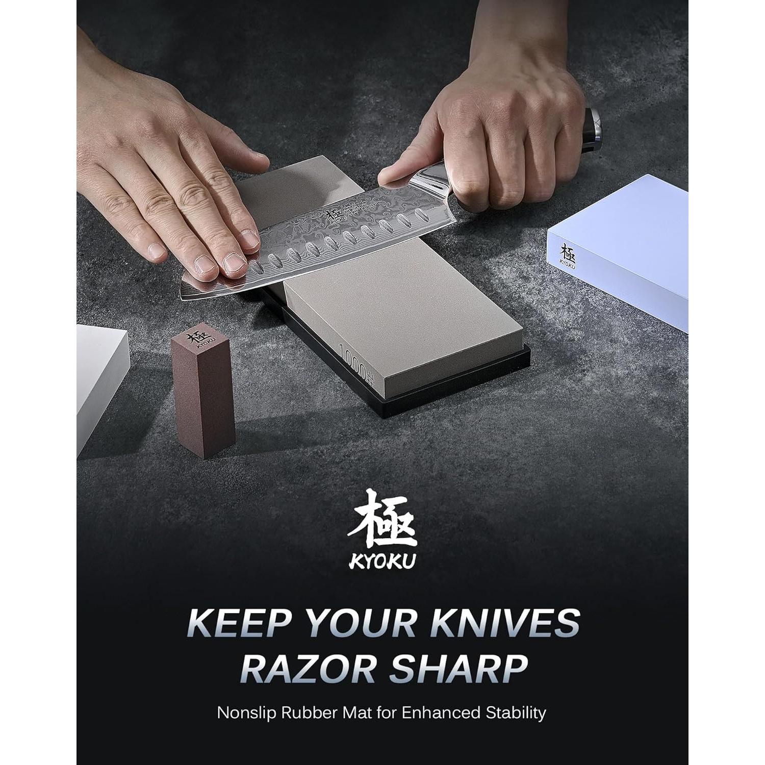 Kit de afilado KYOKU con piedras 1000 y 6000 granos
