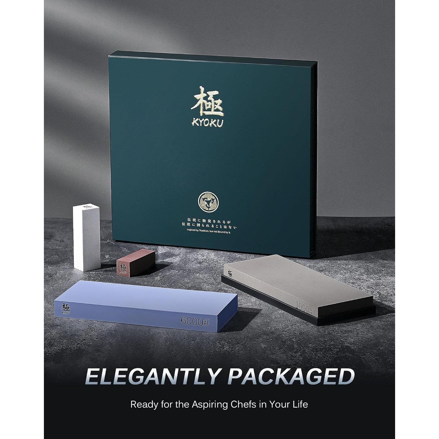 Kit de afilado KYOKU con piedras 1000 y 6000 granos