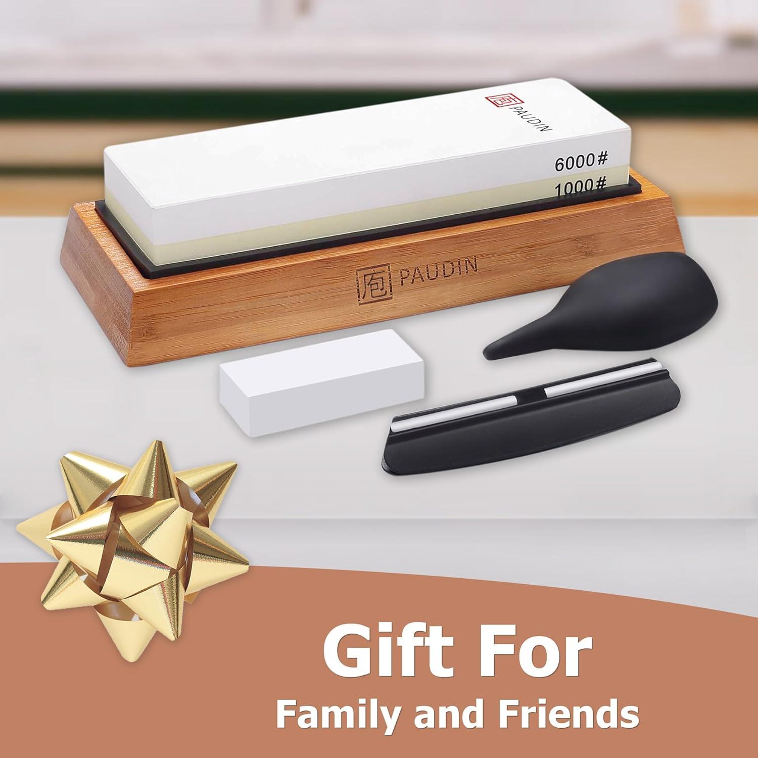Kit de Afilador de Cuchillos PAUDIN 1000/6000 Grit con Base Antideslizante