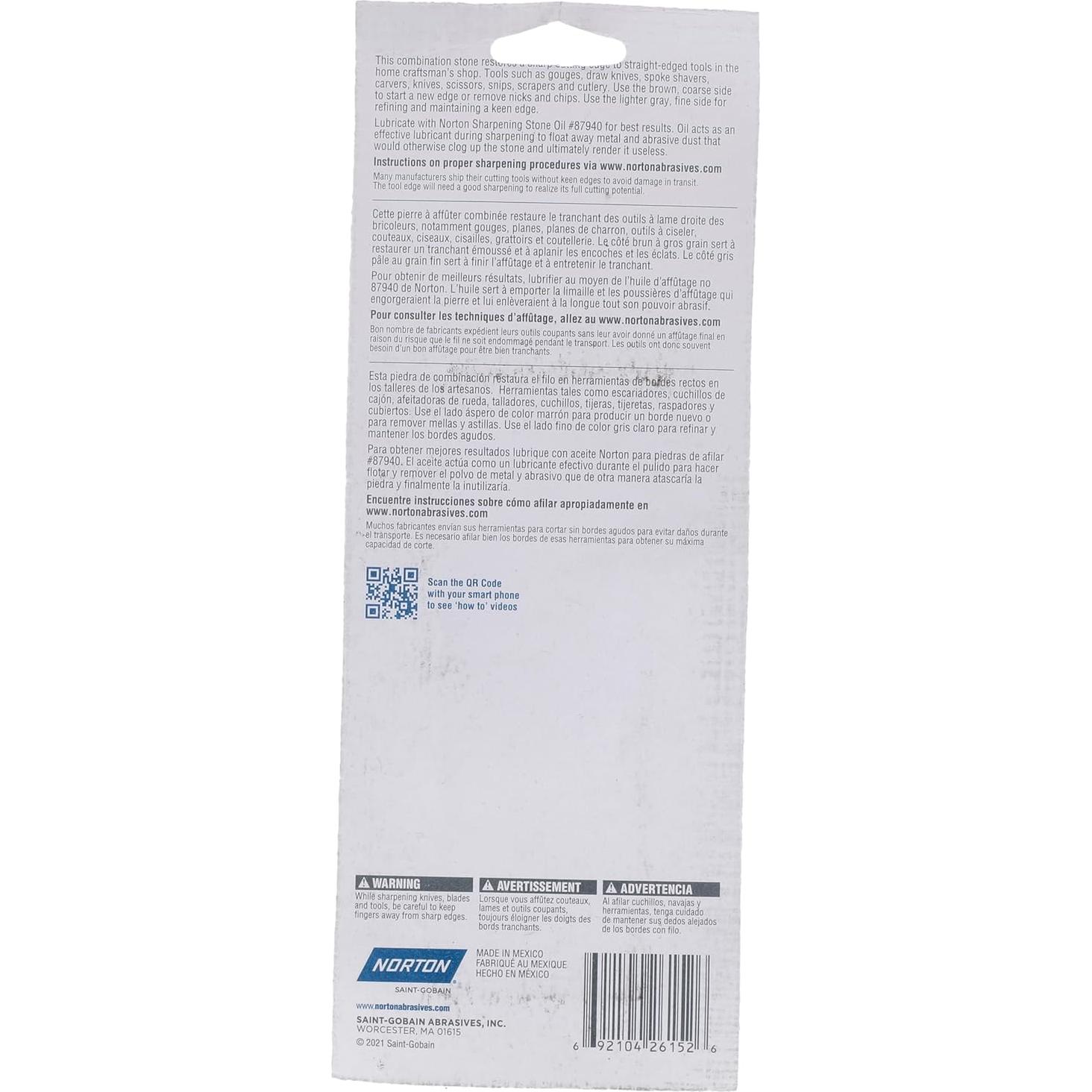Piedra de Afilado Norton UPB6 18.8x8.4 cm Doble Cara
