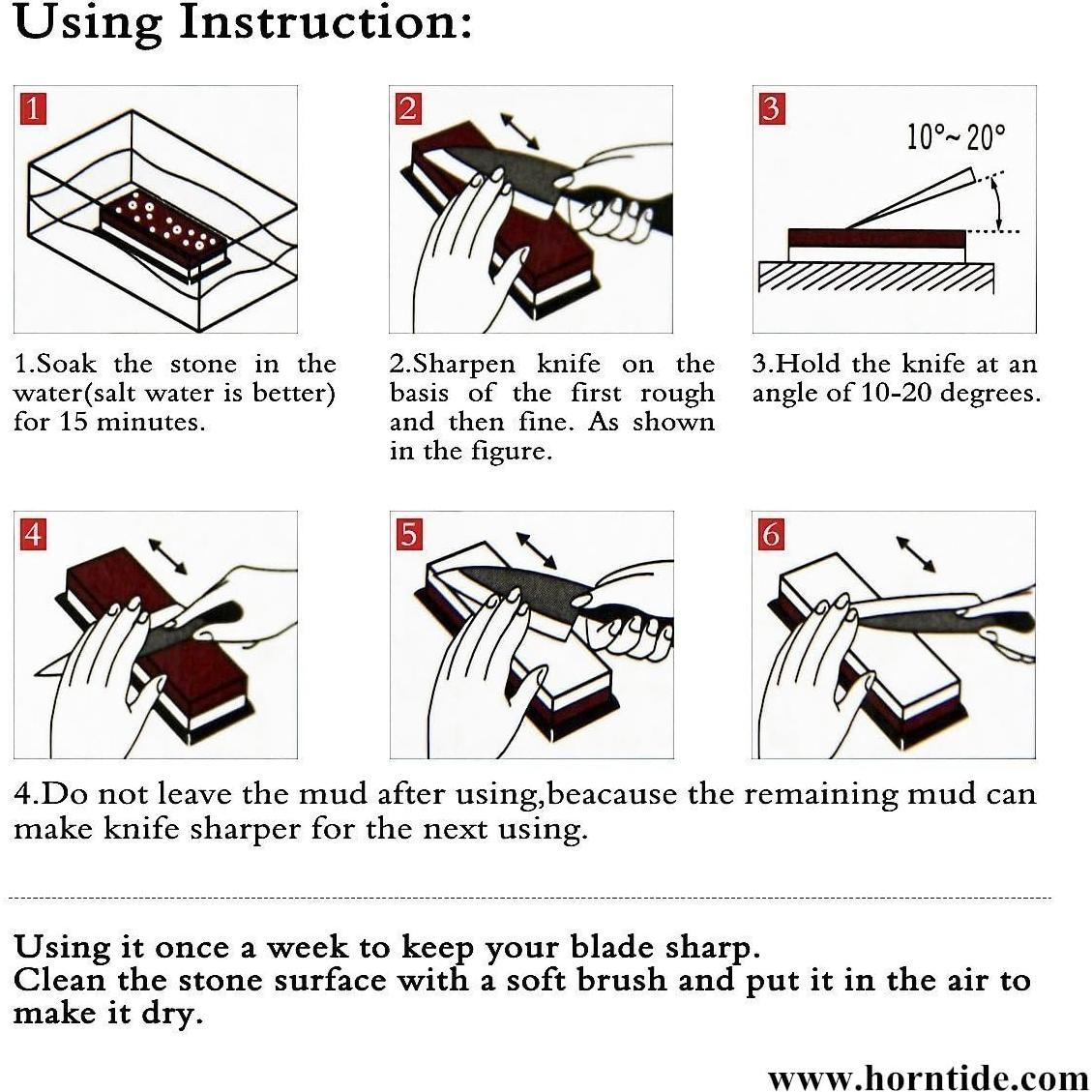 Piedra de Afilado HornTide 1000/4000 con Soporte 18.4x6.4 cm