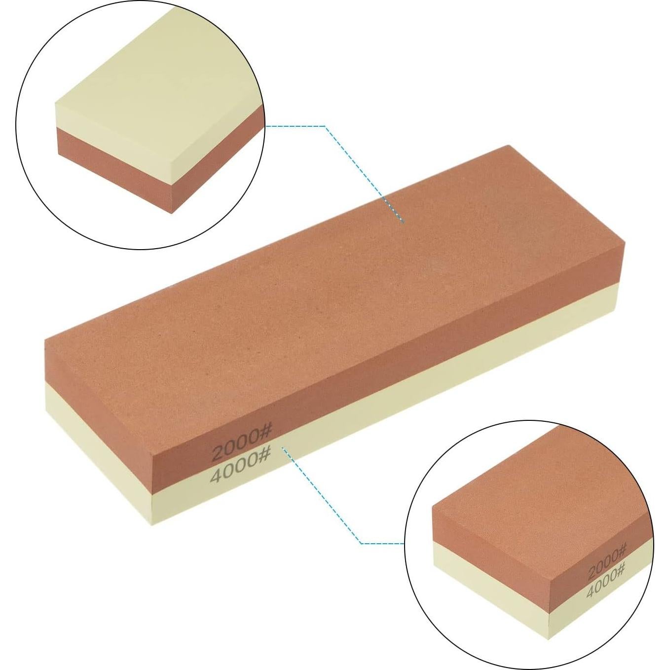 Piedra de Afilado Doble Cara 2000/4000 uxcell 180x60x29mm