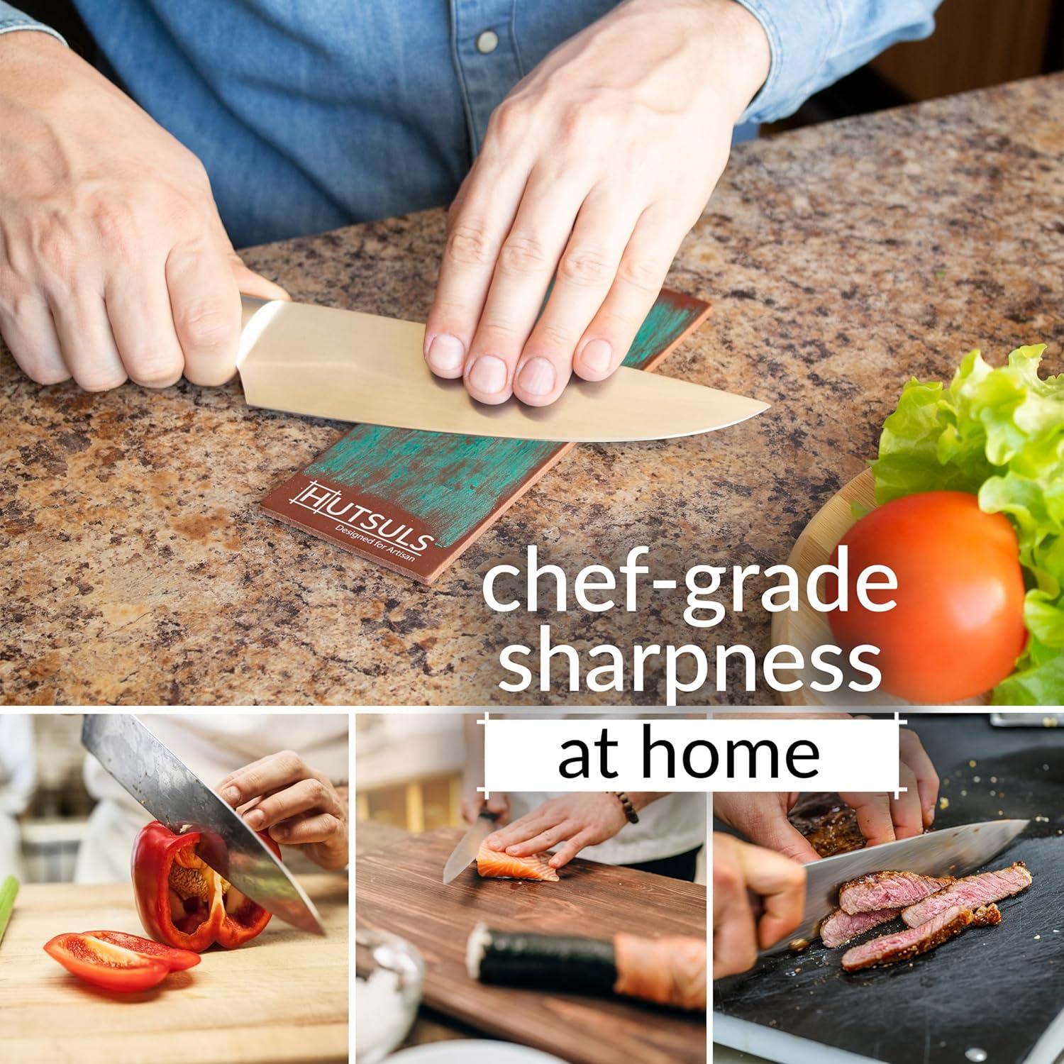 Correa de Cuero Hutsuls para Afilado de Cuchillos 20.32x7.62cm