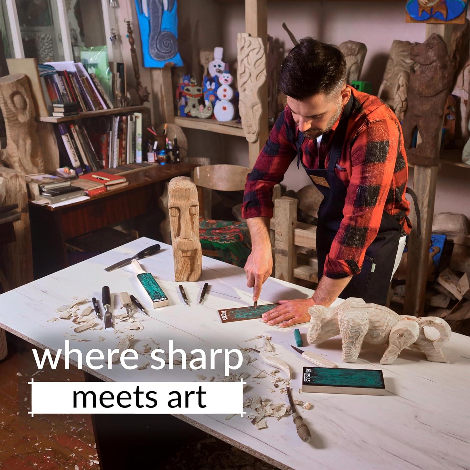 Correa de Cuero Hutsuls para Afilado de Cuchillos 20.32x7.62cm