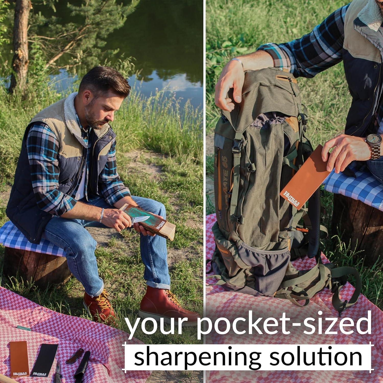 Correa de Cuero Hutsuls para Afilado de Cuchillos 20.32x7.62cm